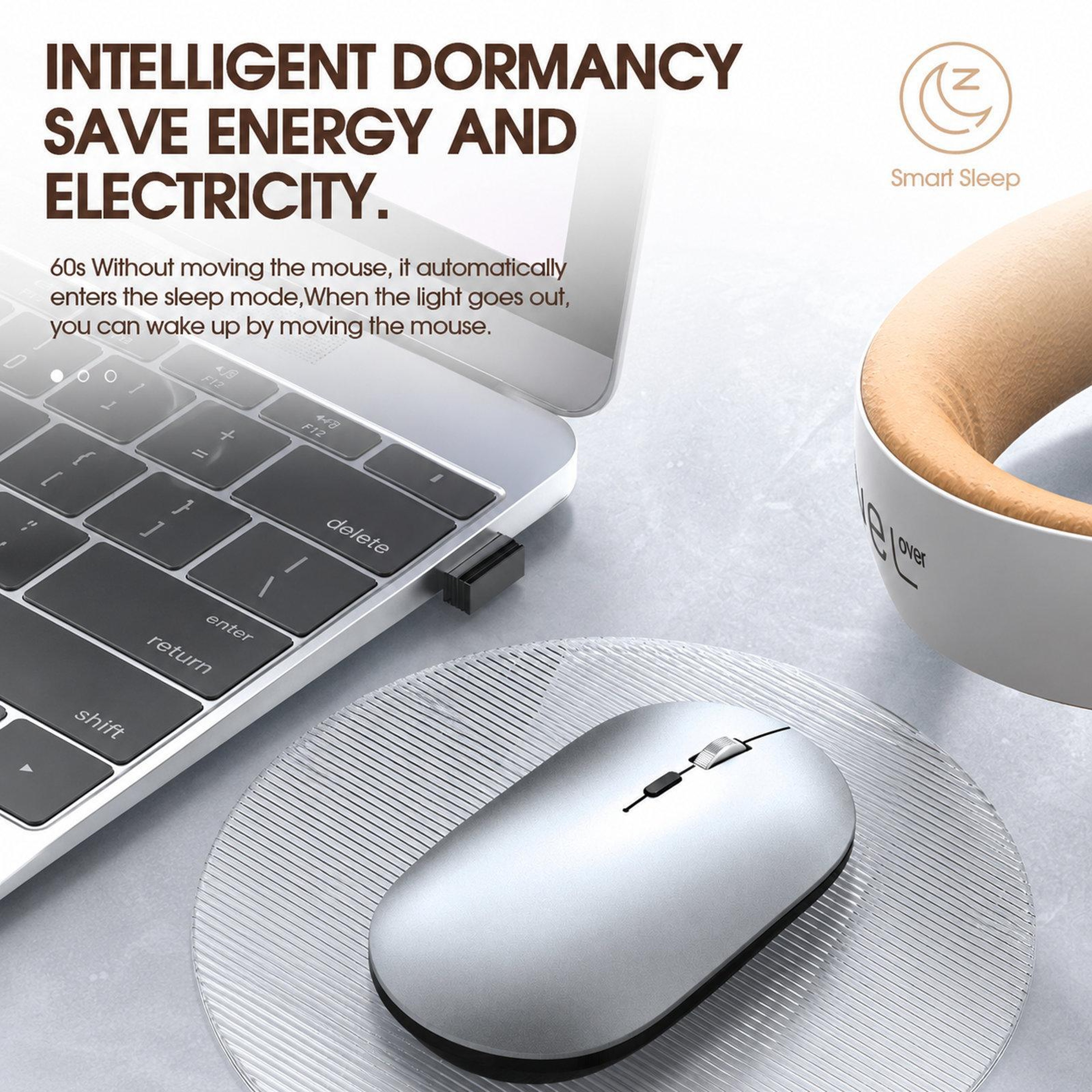 Dual Mode Wireless Bluetooth Mouse with Silent Clicks and USB-C Rechargeable Battery – view 7