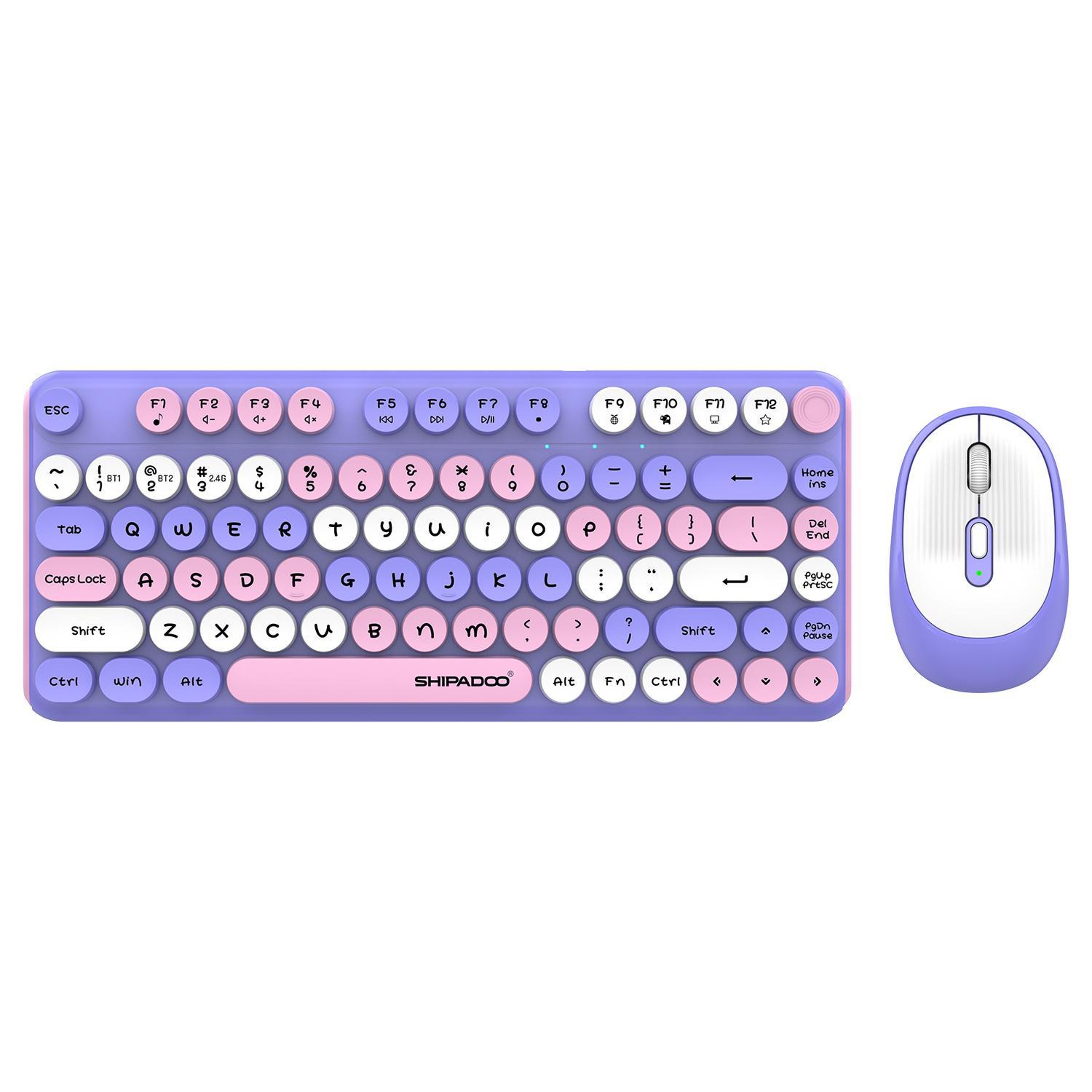 Wireless Keyboard And Mouse Set With Bluetooth 24GHz And Adjustable DPI 8