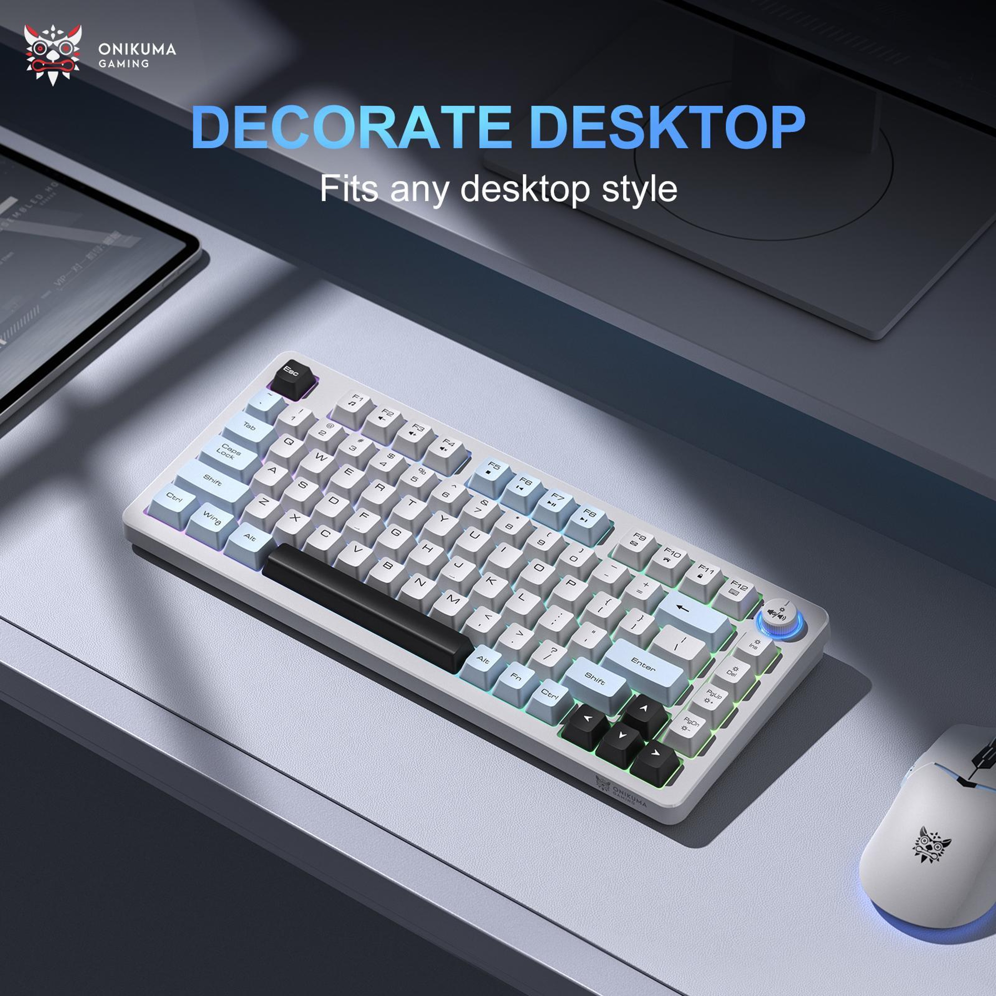 MT501 Silent Wireless Keyboard With RGB Backlight And TriMode Connectivity 2