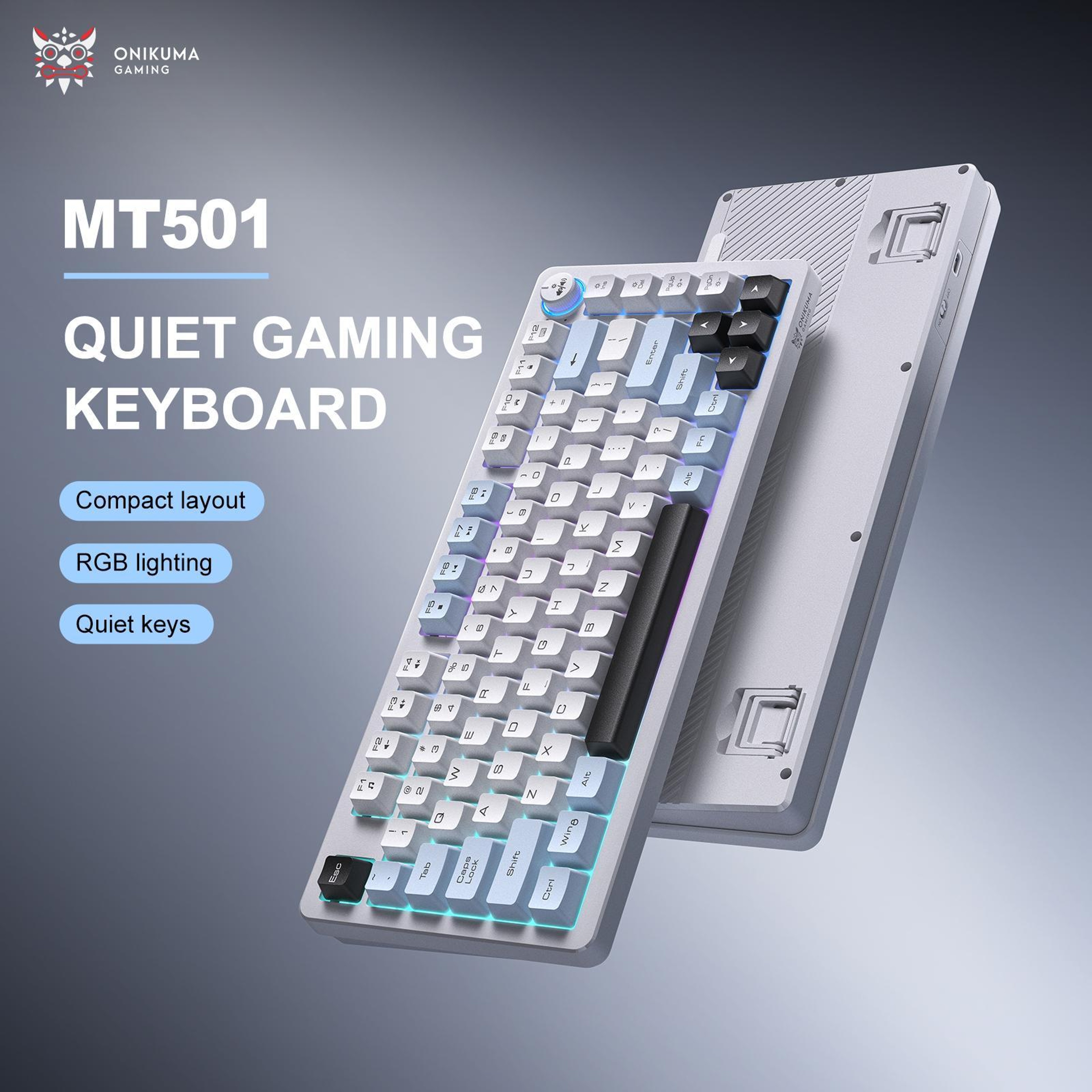 MT501 Silent Wireless Keyboard With RGB Backlight And TriMode Connectivity 4