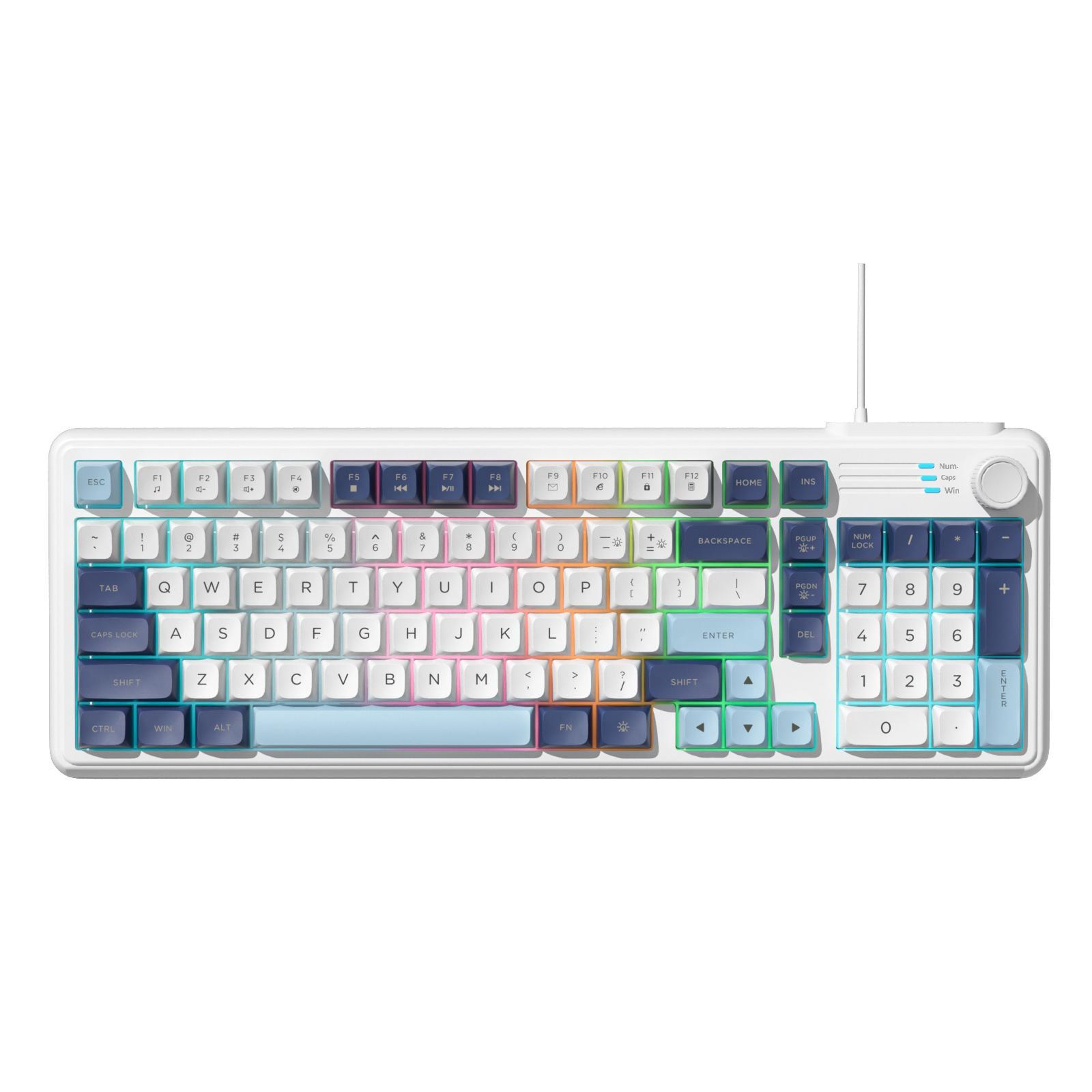 K700 Wired 98Key RGB Gaming Keyboard With Knob Switch 1