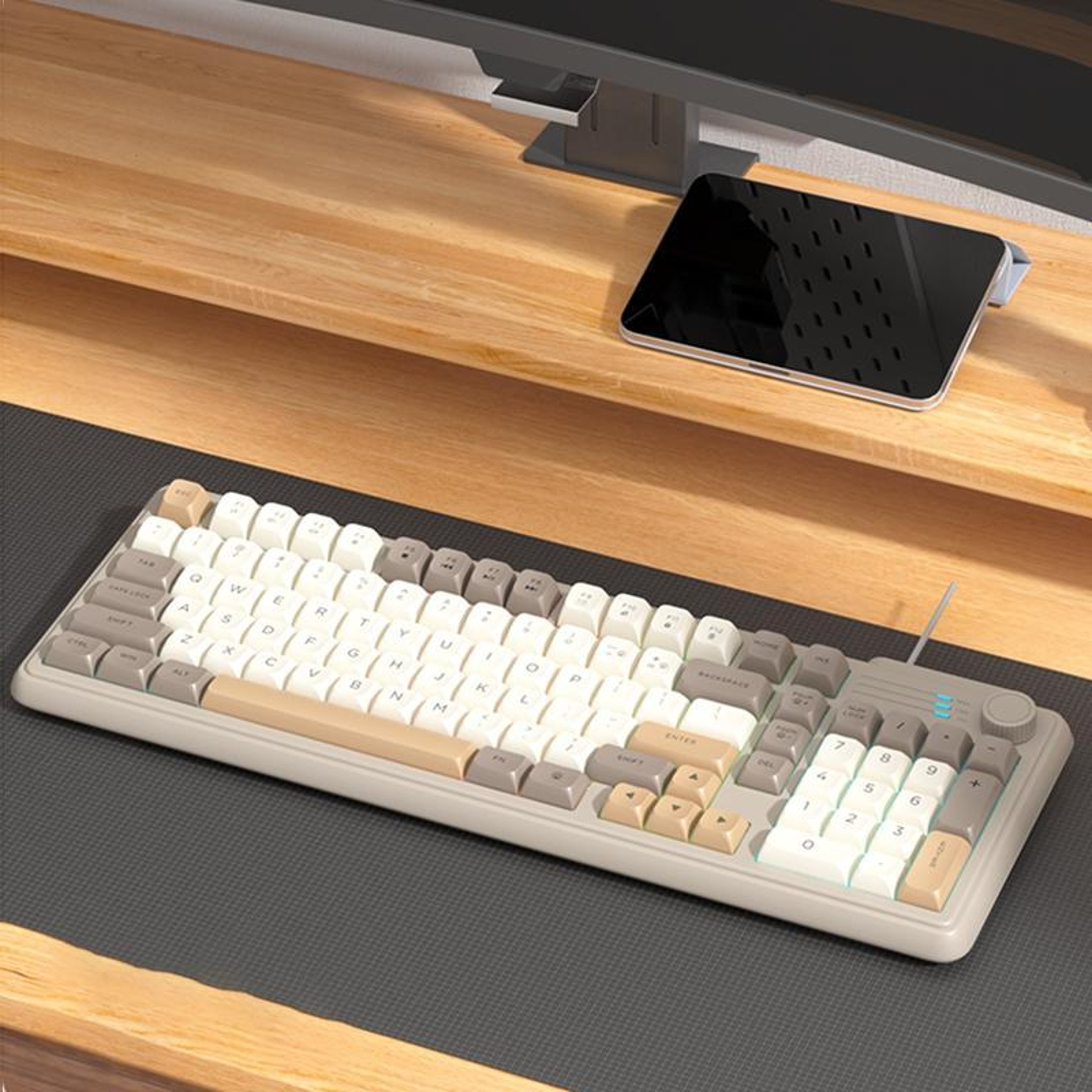 K700 Wired 98Key RGB Gaming Keyboard With Knob Switch 12