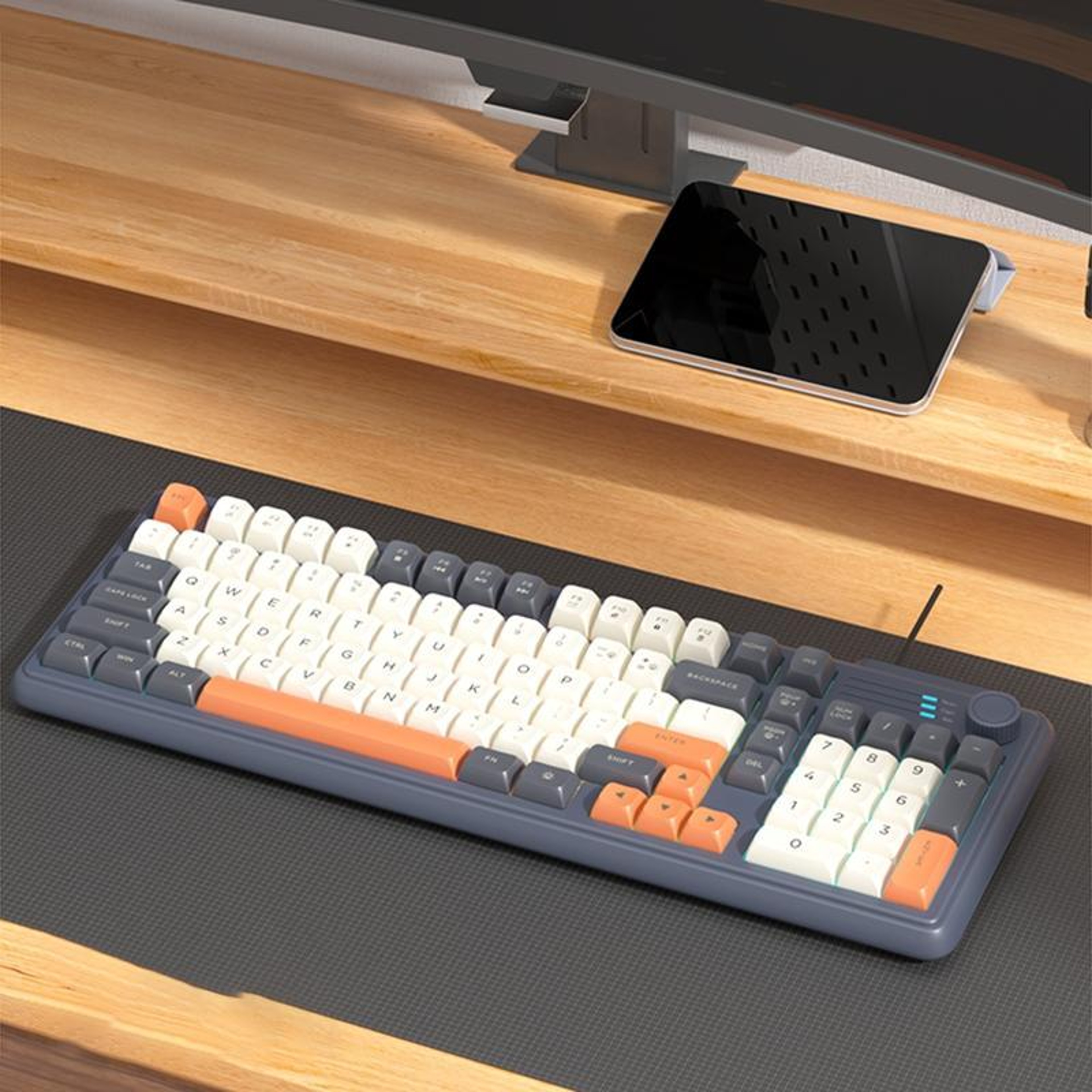 K700 Wired 98Key RGB Gaming Keyboard With Knob Switch 11