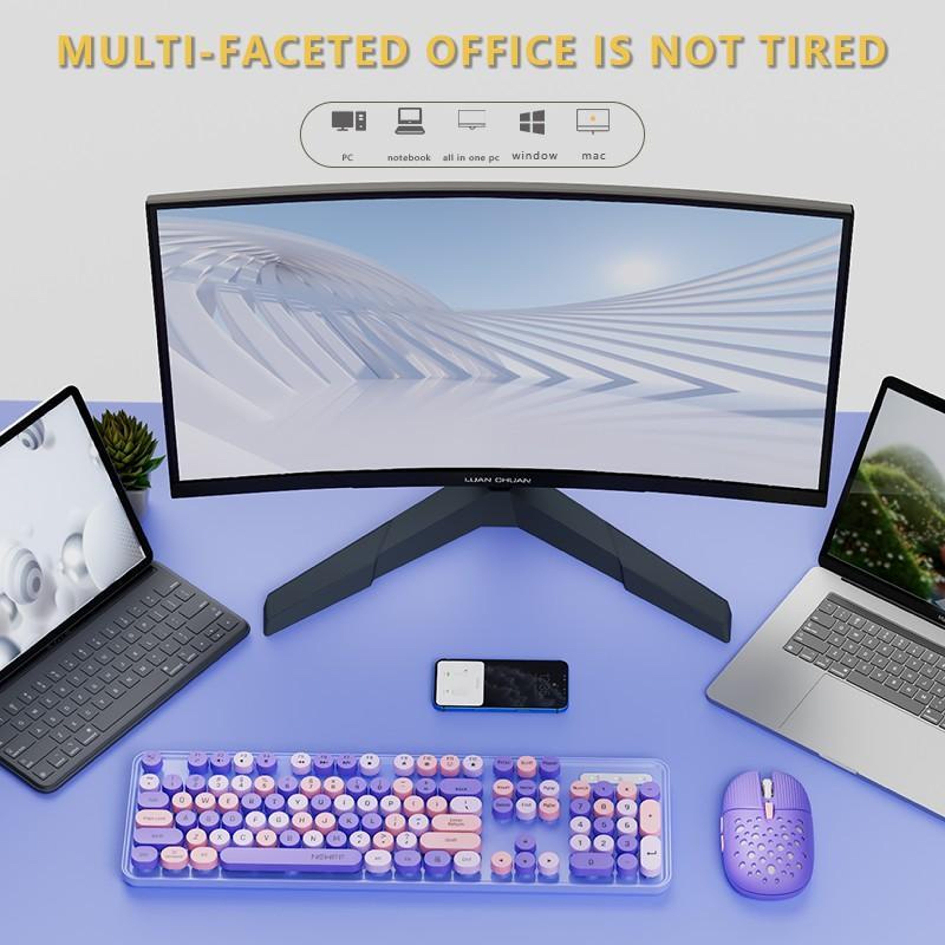 24GHz Wireless Keyboard And Mouse Combo With 4800 DPI Adjustable Mouse 7