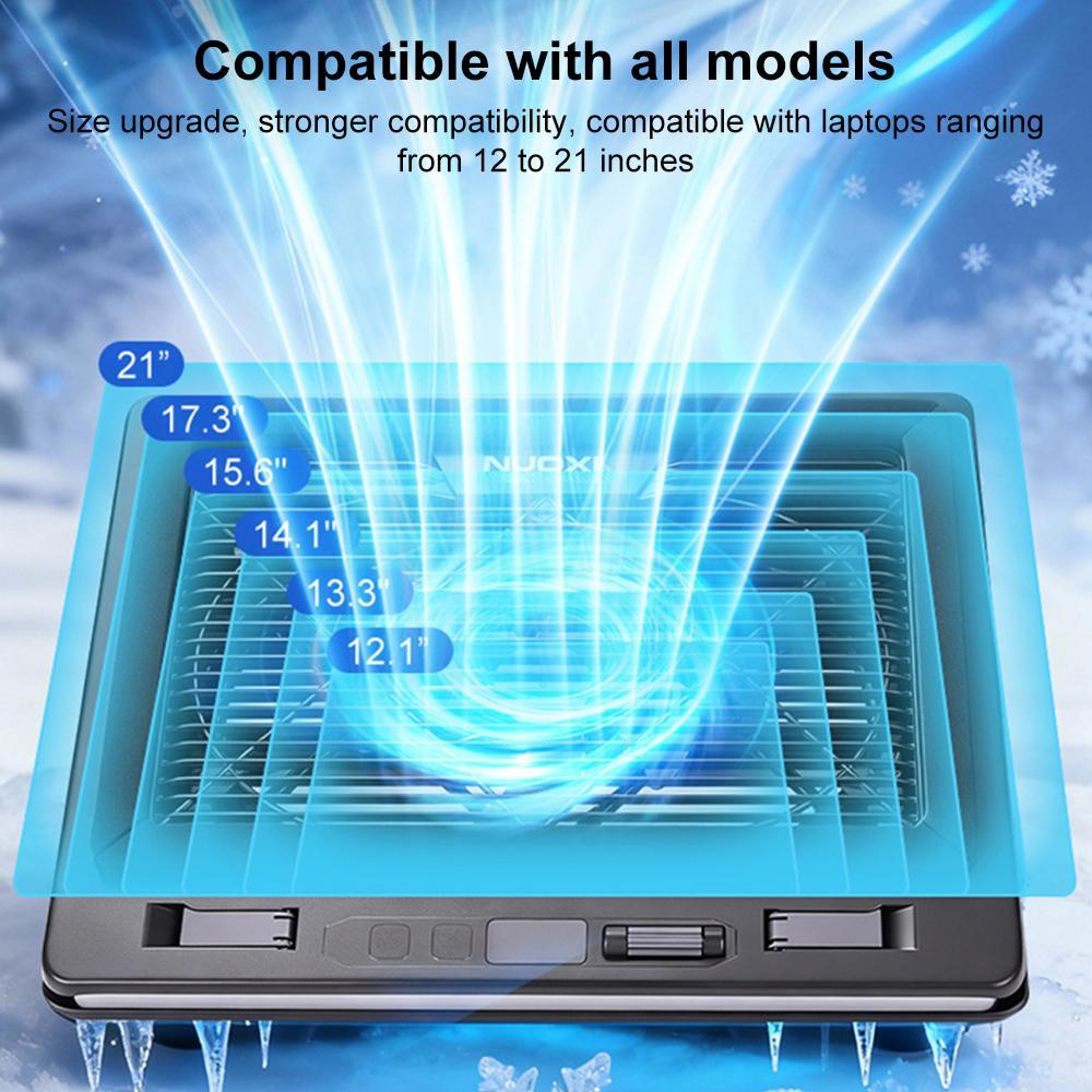 RGB Laptop Cooling Pad with 8-Level Adjustable Stand and Digital Display – view 5