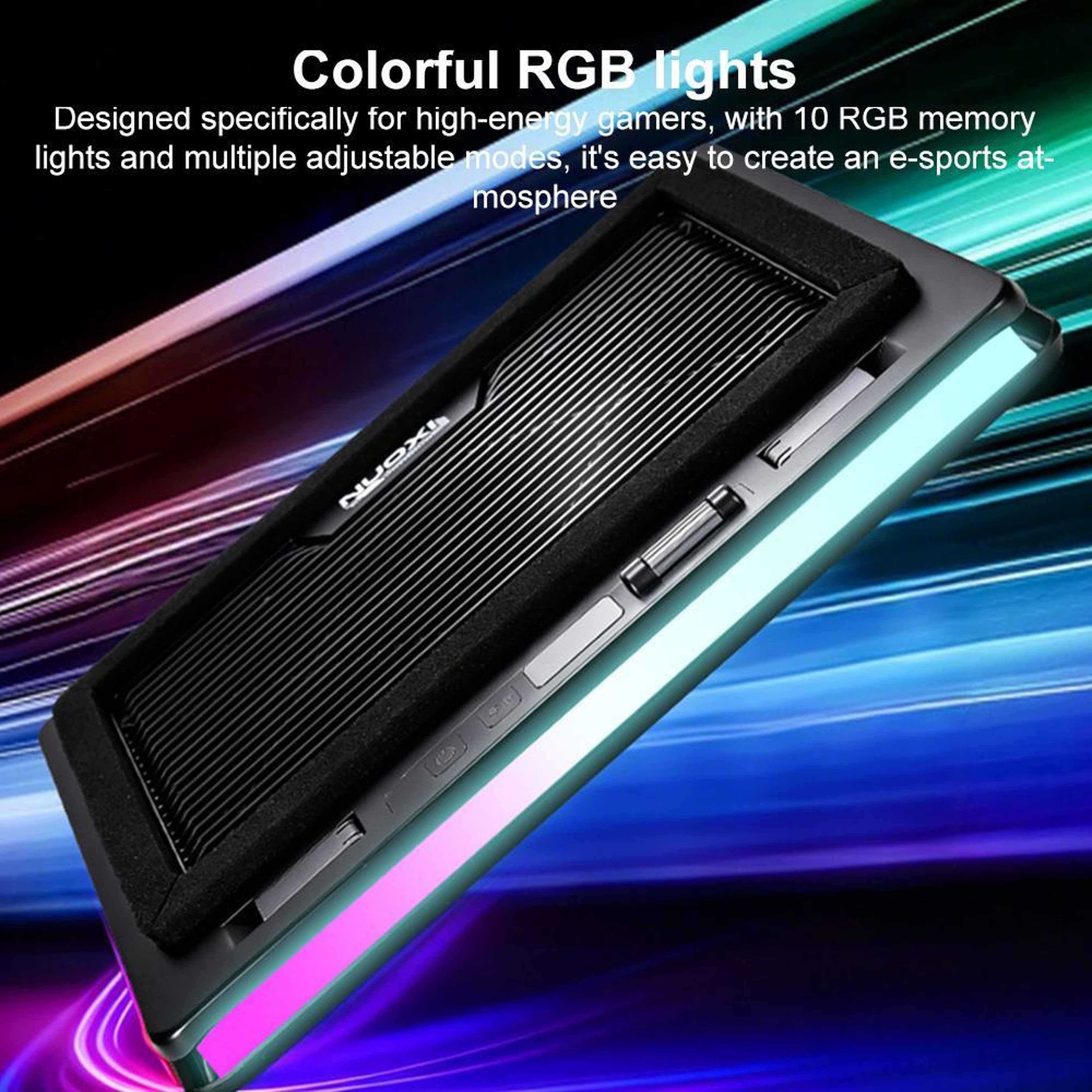 RGB Laptop Cooling Pad with 8-Level Adjustable Stand and Digital Display – view 7