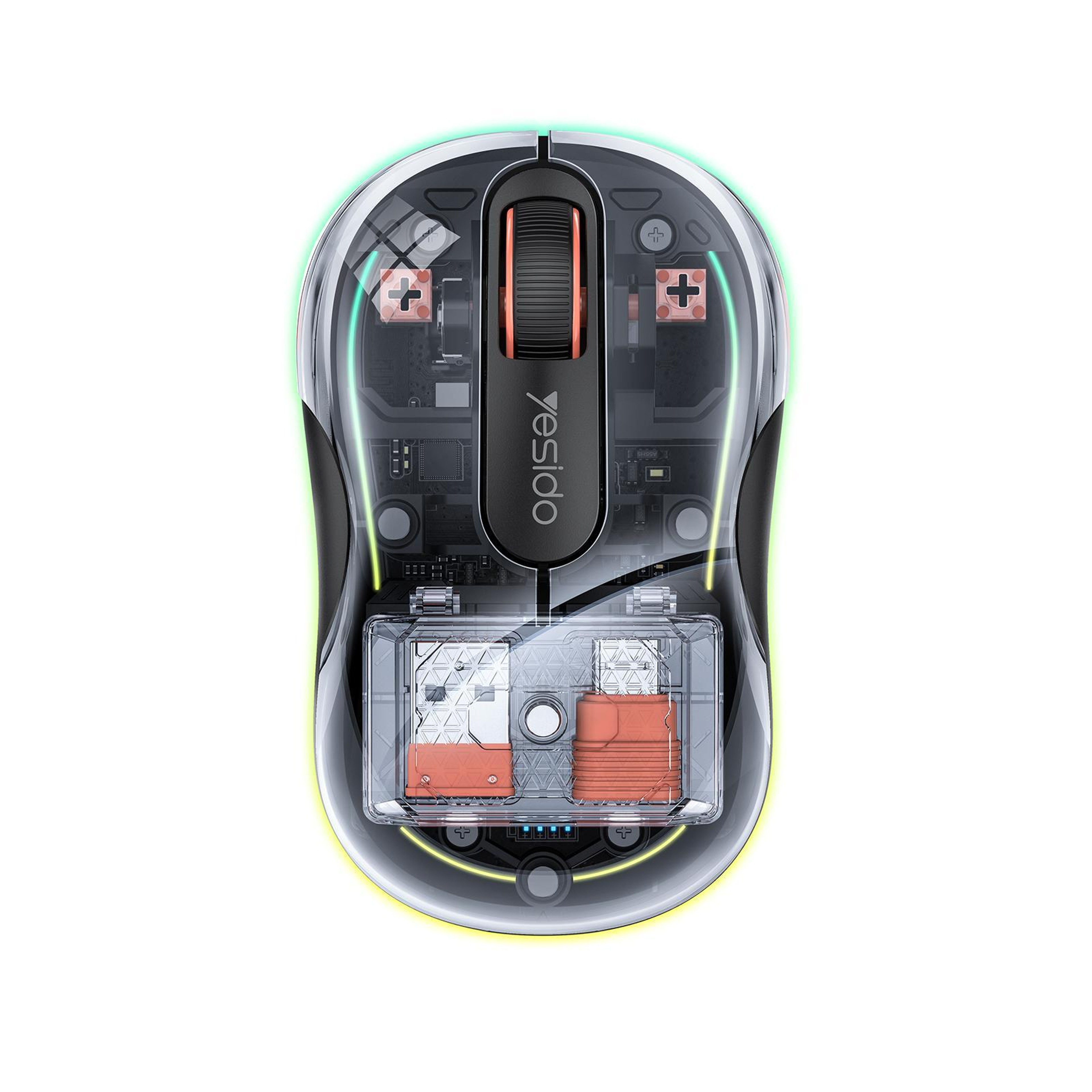TriMode Transparent Wireless Mouse With RGB Lighting 12