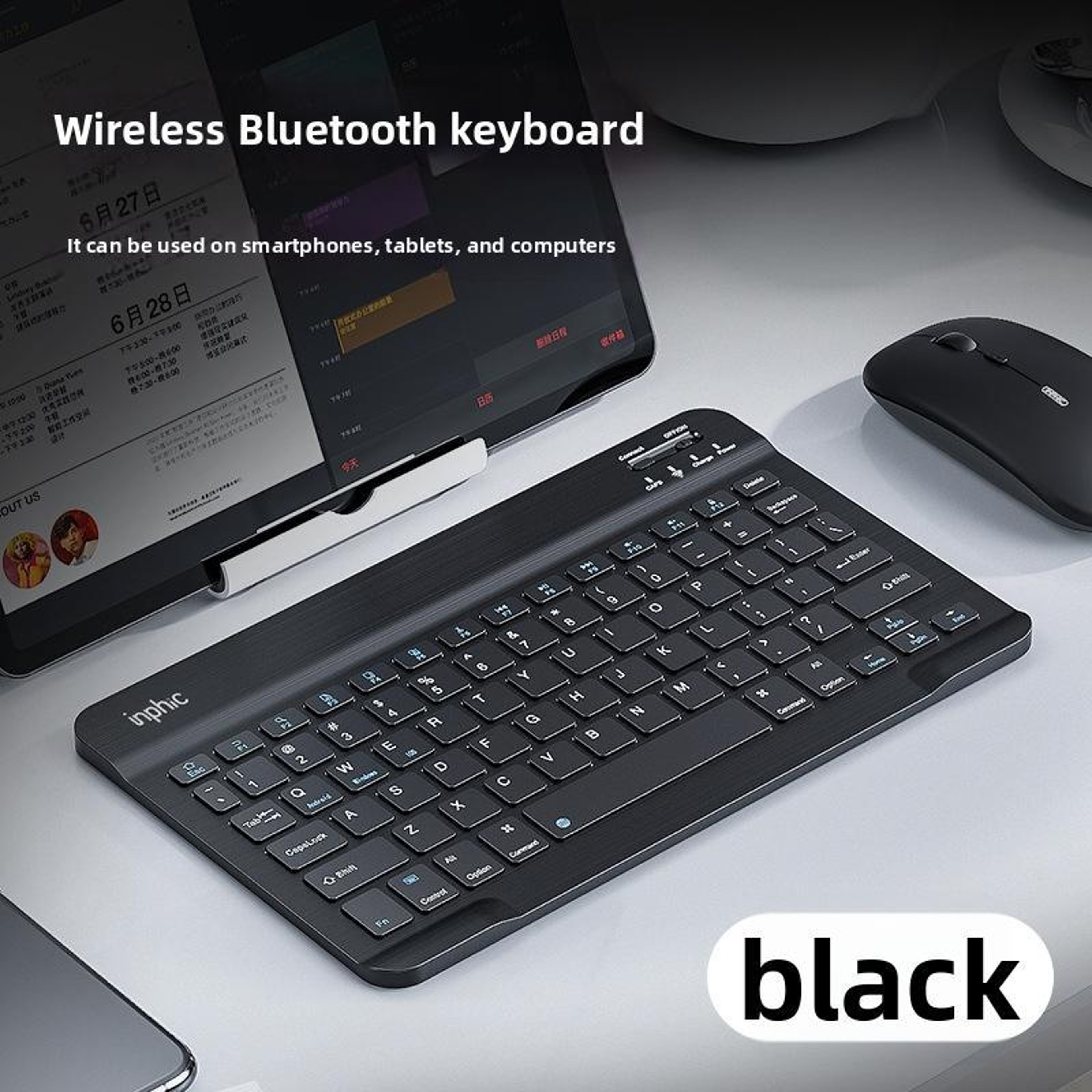 Wireless Bluetooth Keyboard V750B Silent Rechargeable For Laptop And Tablet 9