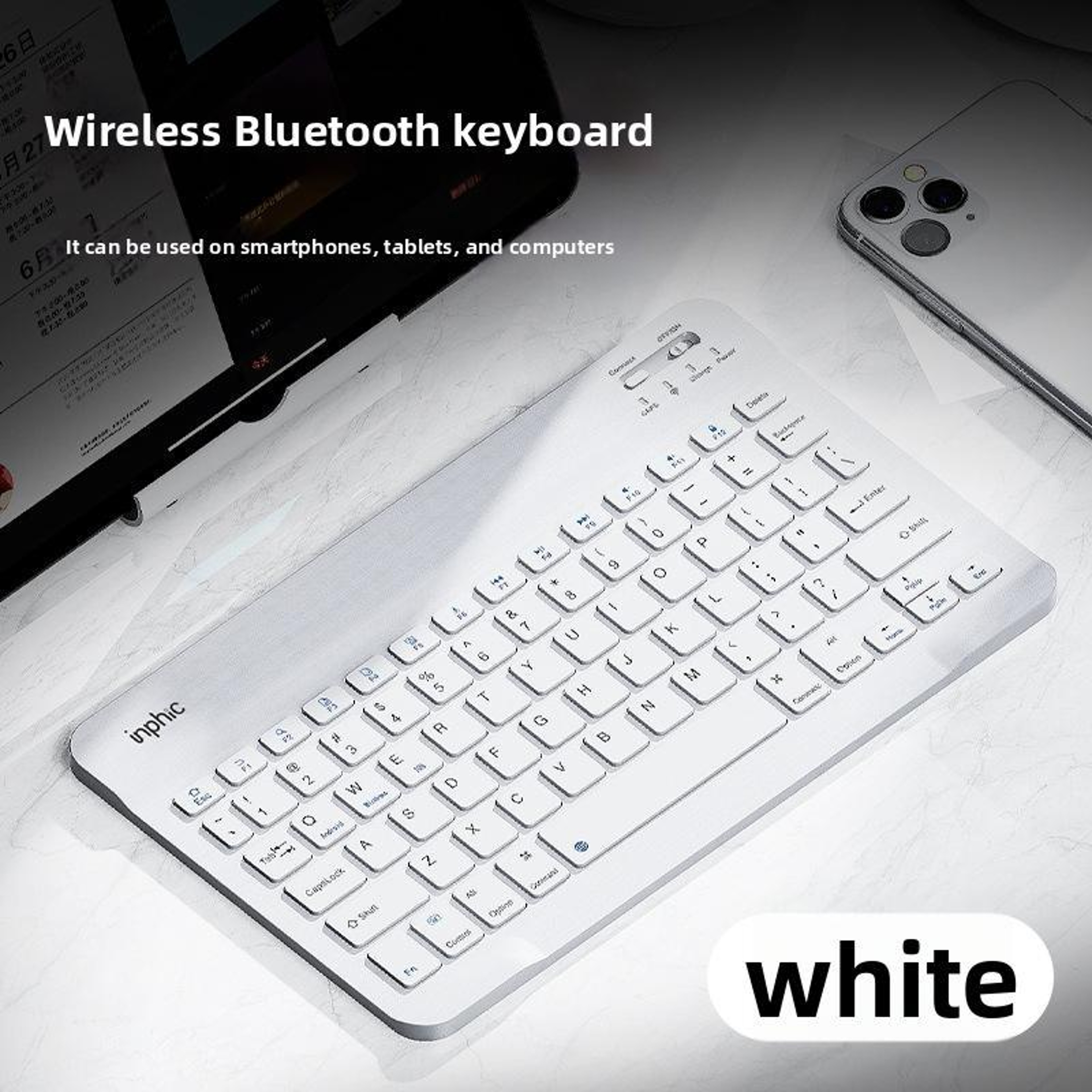 Wireless Bluetooth Keyboard V750B Silent Rechargeable For Laptop And Tablet 8