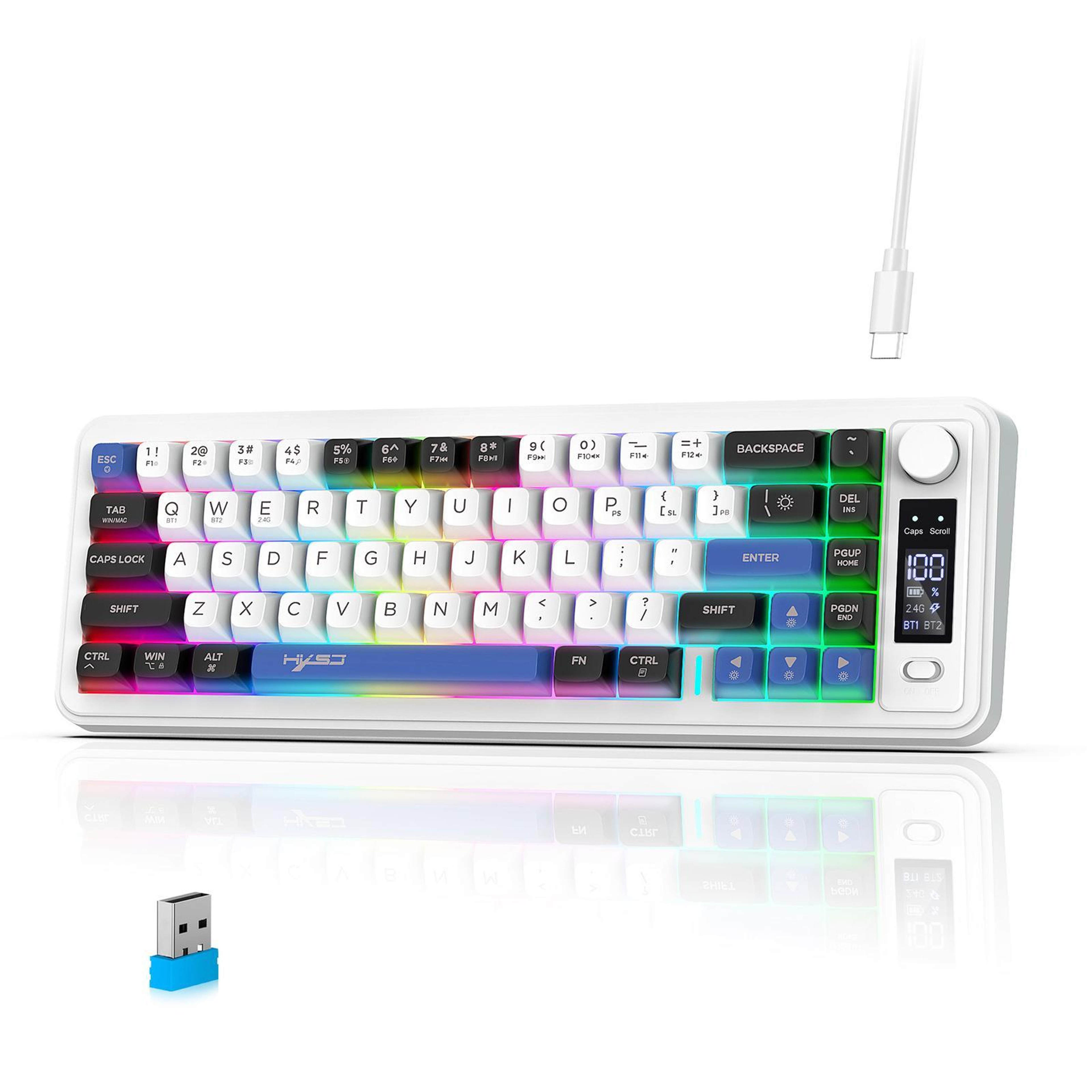68-Key Wireless Keyboard with Rainbow Backlight and Tri-Mode Connectivity – view 11