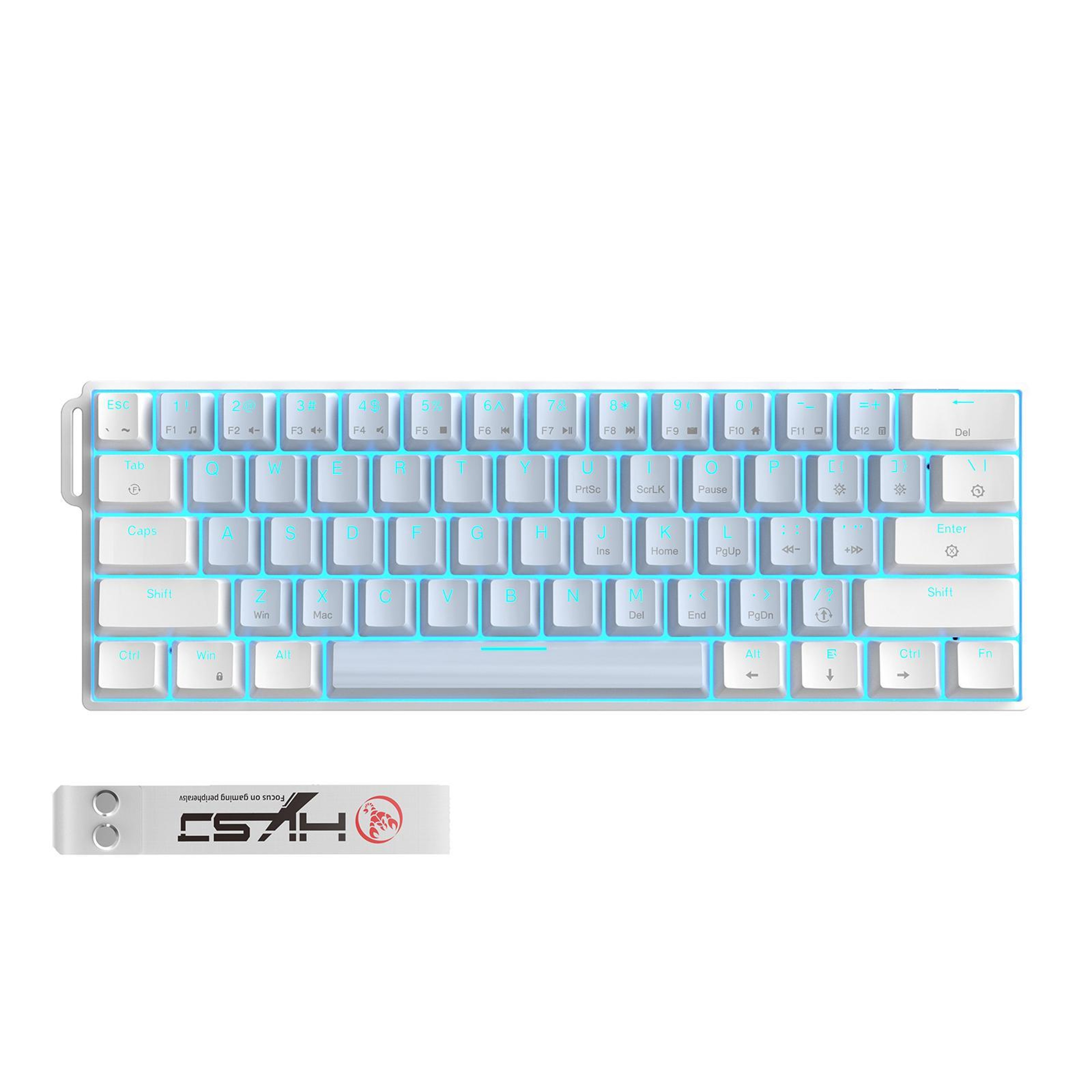 61-Key Wired Mechanical Gaming Keyboard with Ice Blue Backlighting – view 1