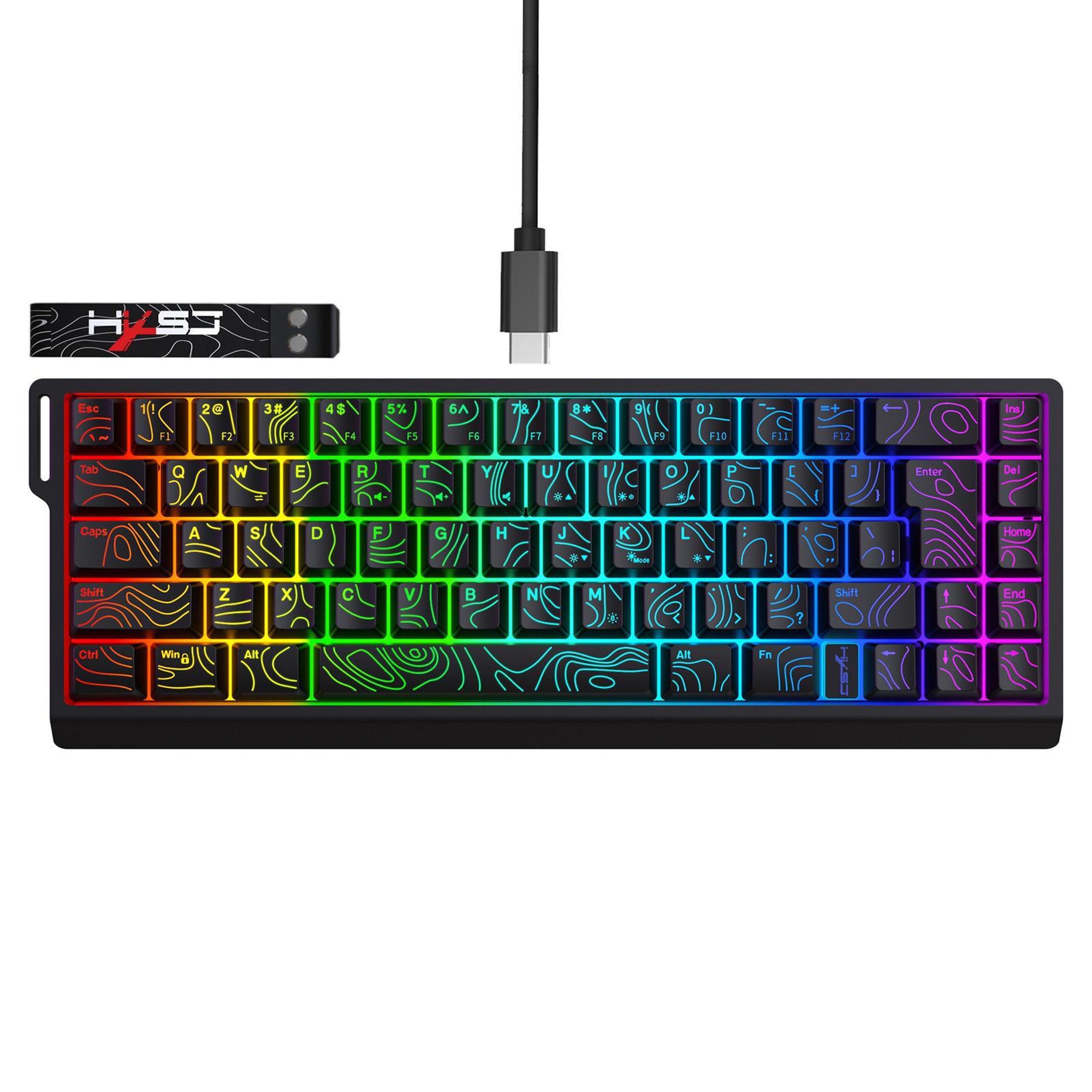 V68 68-Key RGB Wired Membrane Gaming Keyboard with Compact Design – view 1