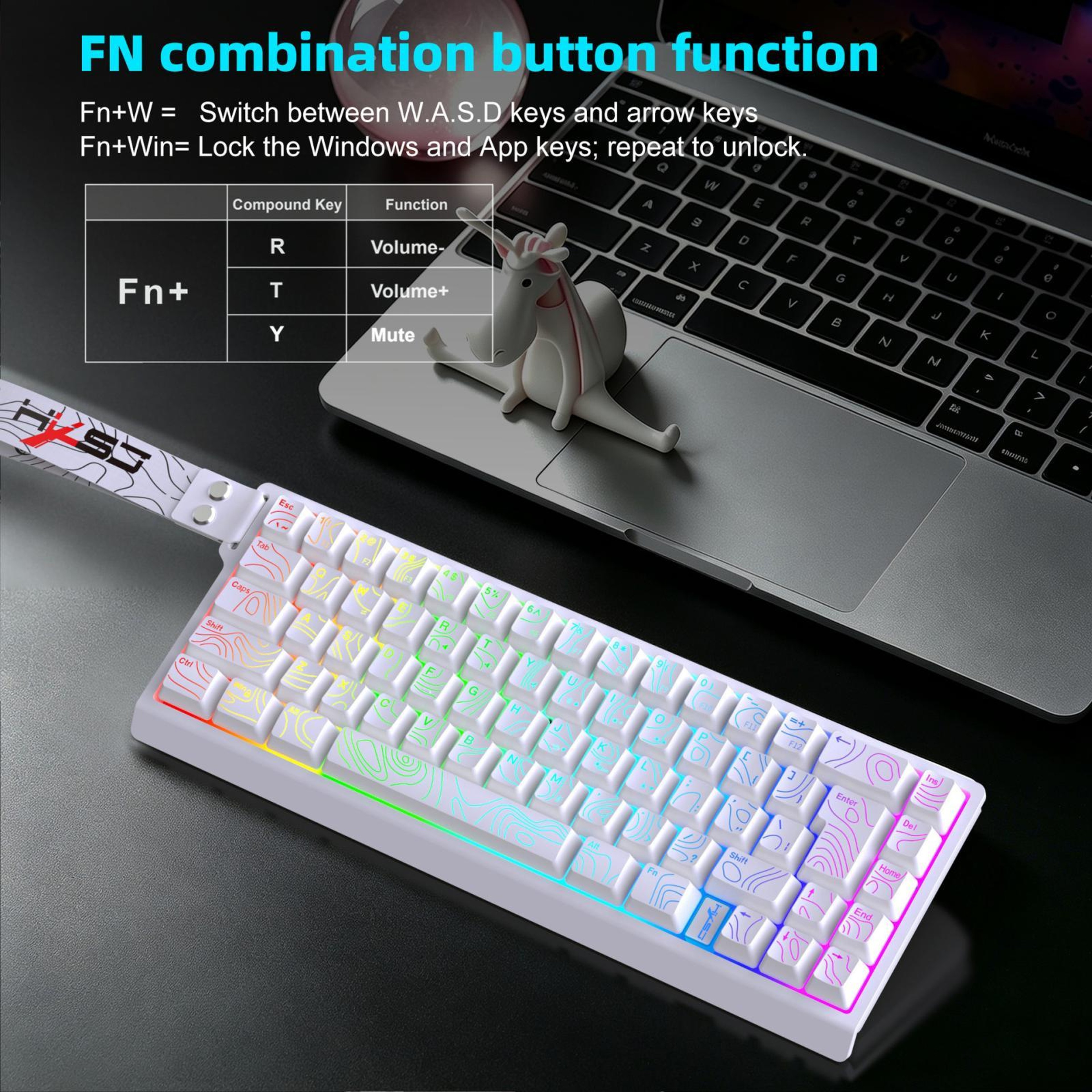 V68 68-Key RGB Wired Membrane Gaming Keyboard with Compact Design – view 11