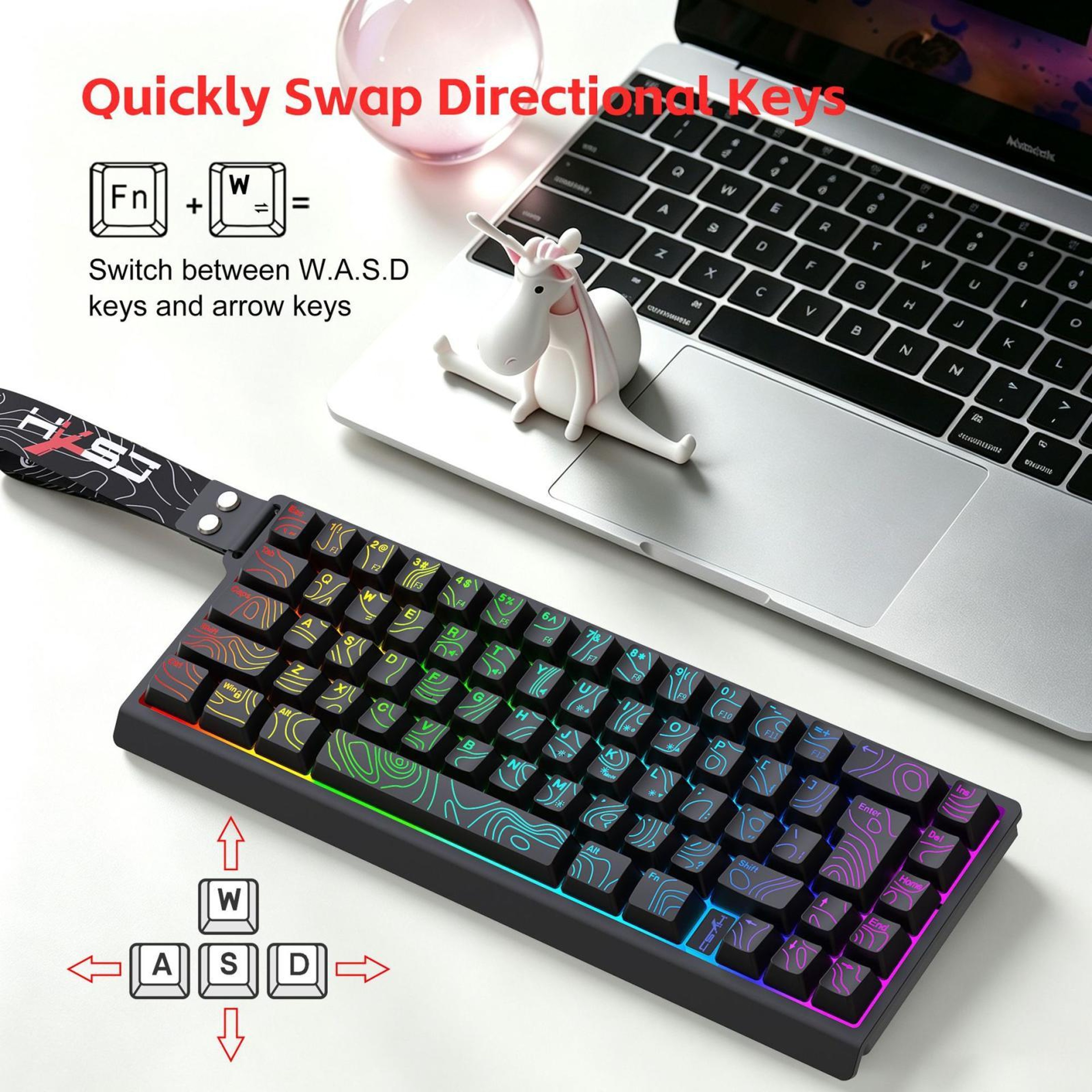 V68 68-Key RGB Wired Membrane Gaming Keyboard with Compact Design – view 14