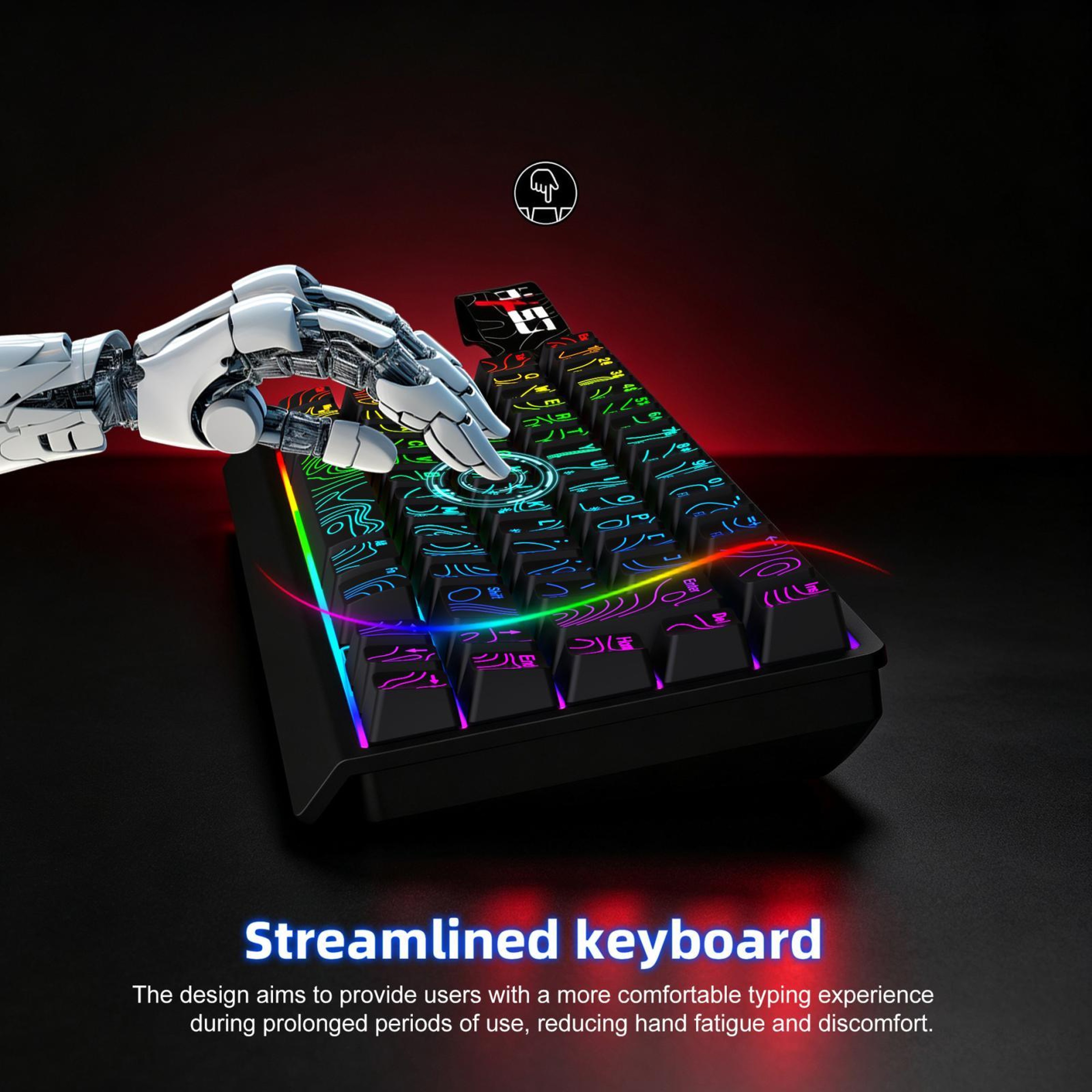 V68 68-Key RGB Wired Membrane Gaming Keyboard with Compact Design – view 9