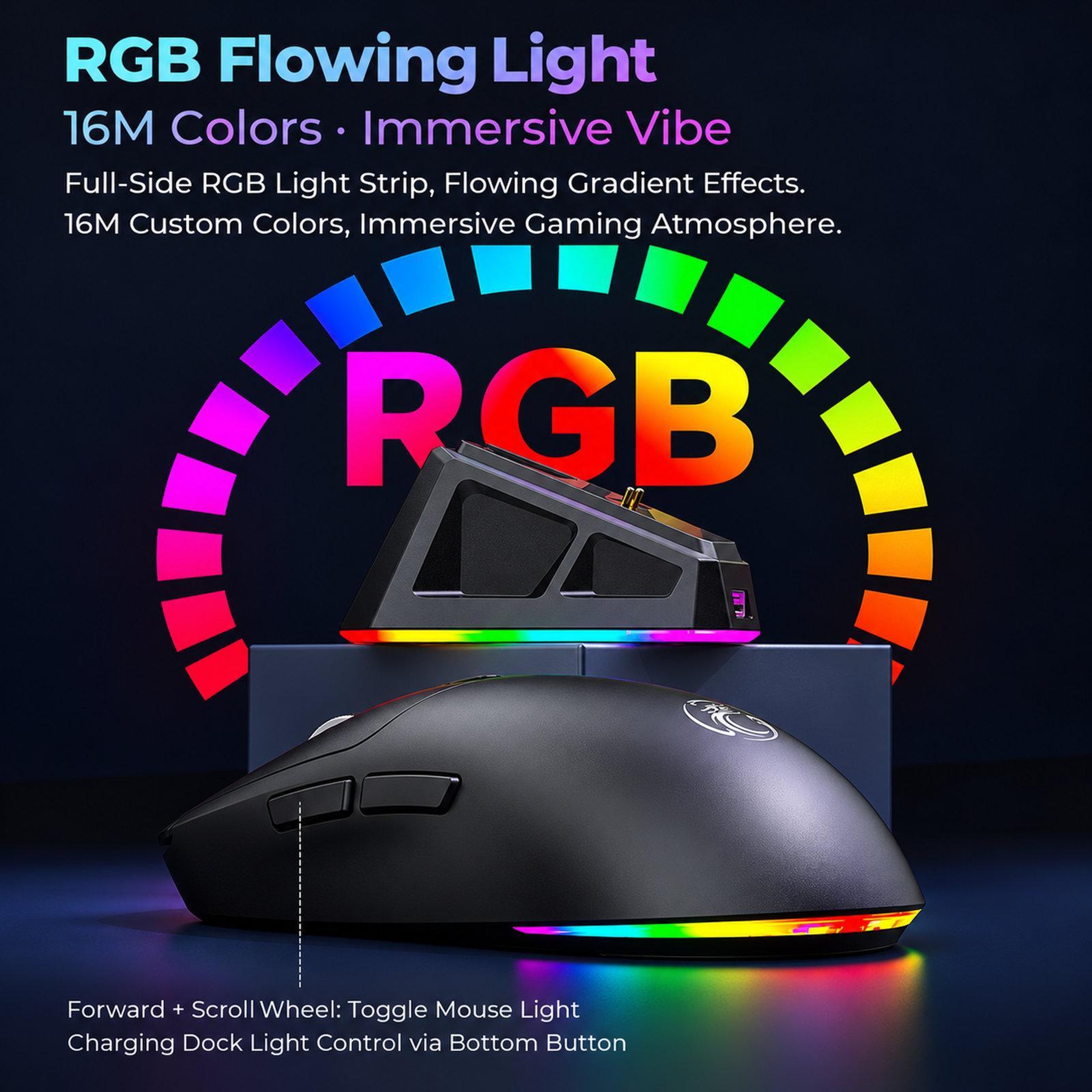 G207 TriMode Wireless Gaming Mouse With Magnetic Charging Dock And RGB Lighting 2