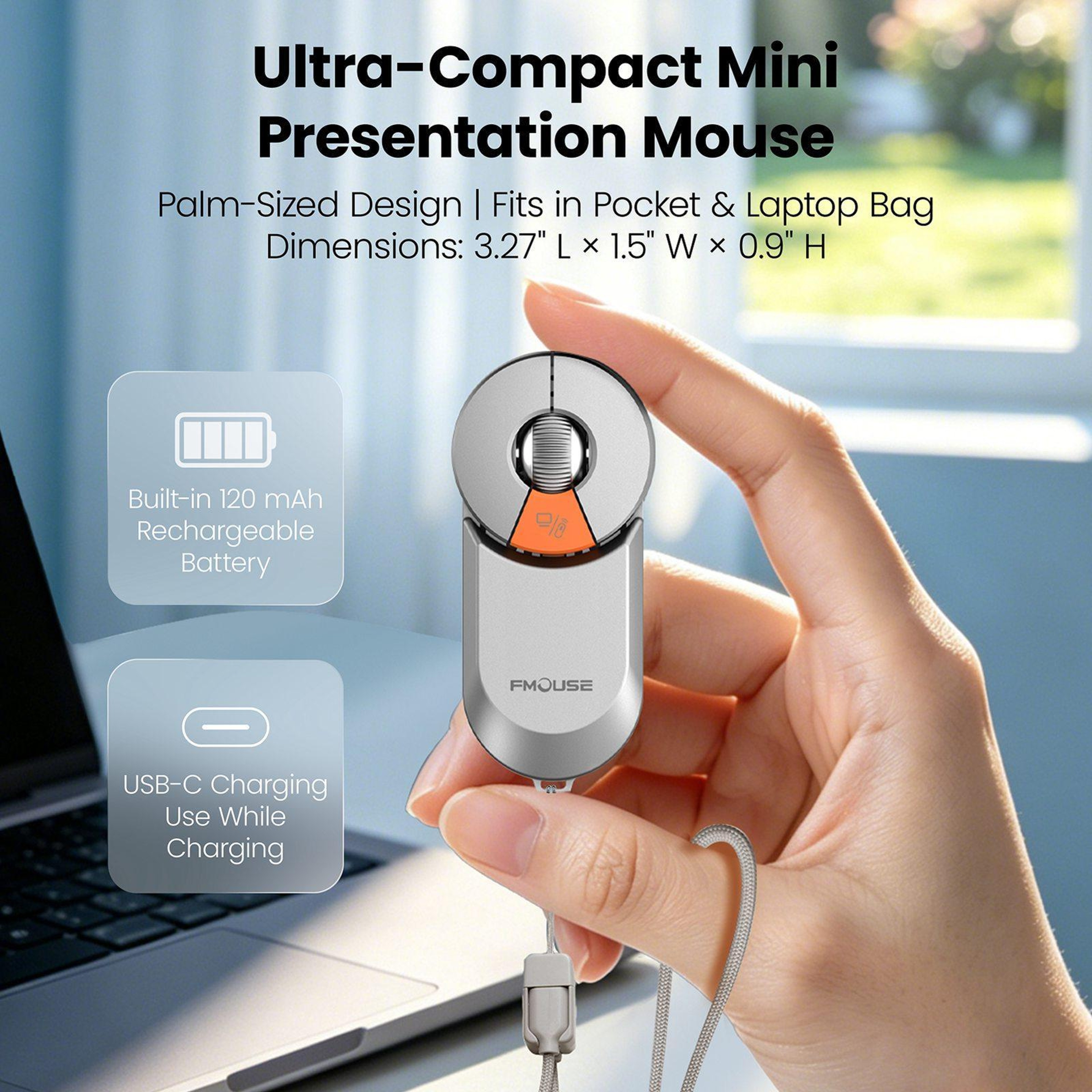 M209 Wireless Presentation Clicker and Mini Mouse with Triple-Mode Connection – view 7