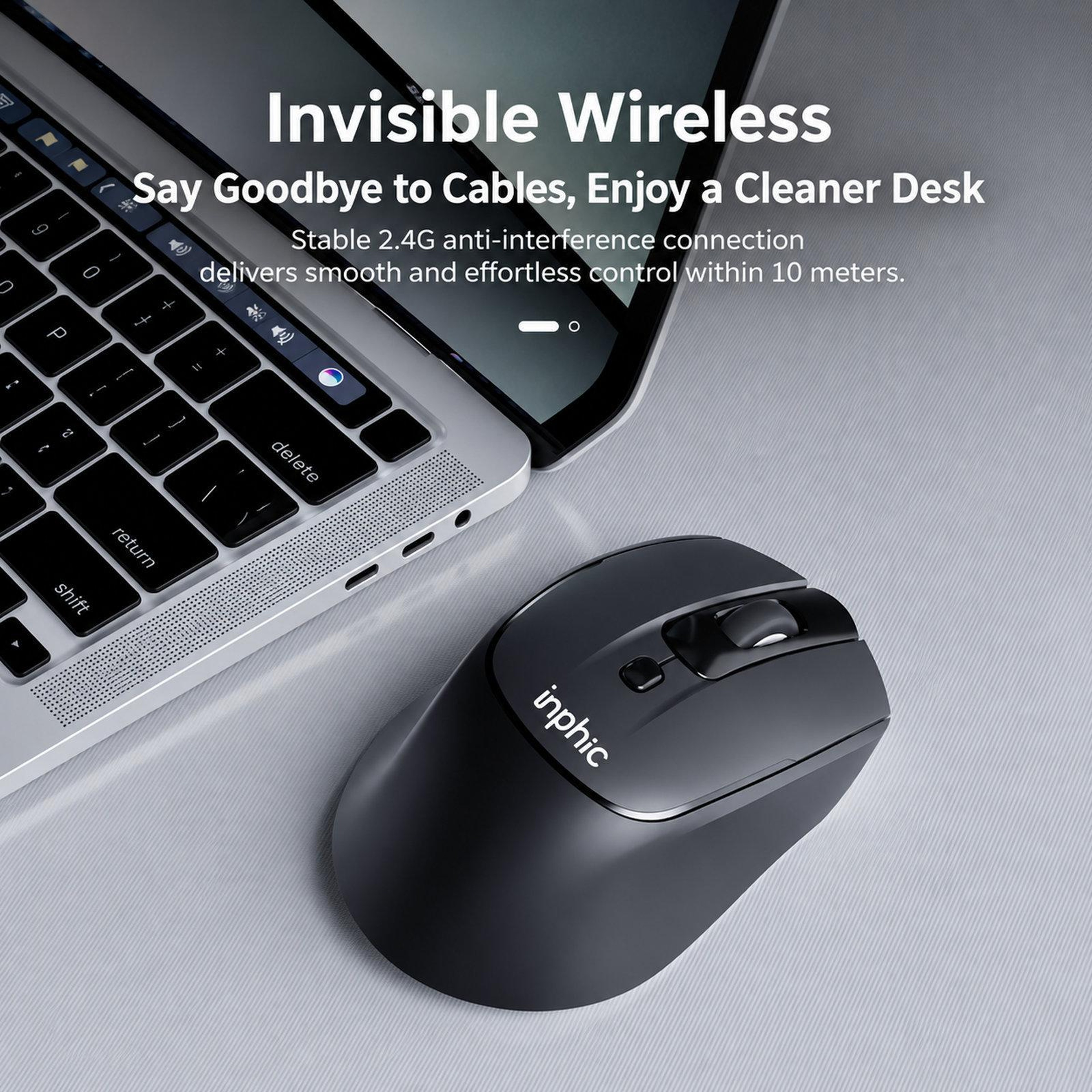 M2 Rechargeable Wireless Ergonomic Mouse with Silent Clicks and Adjustable DPI – view 6