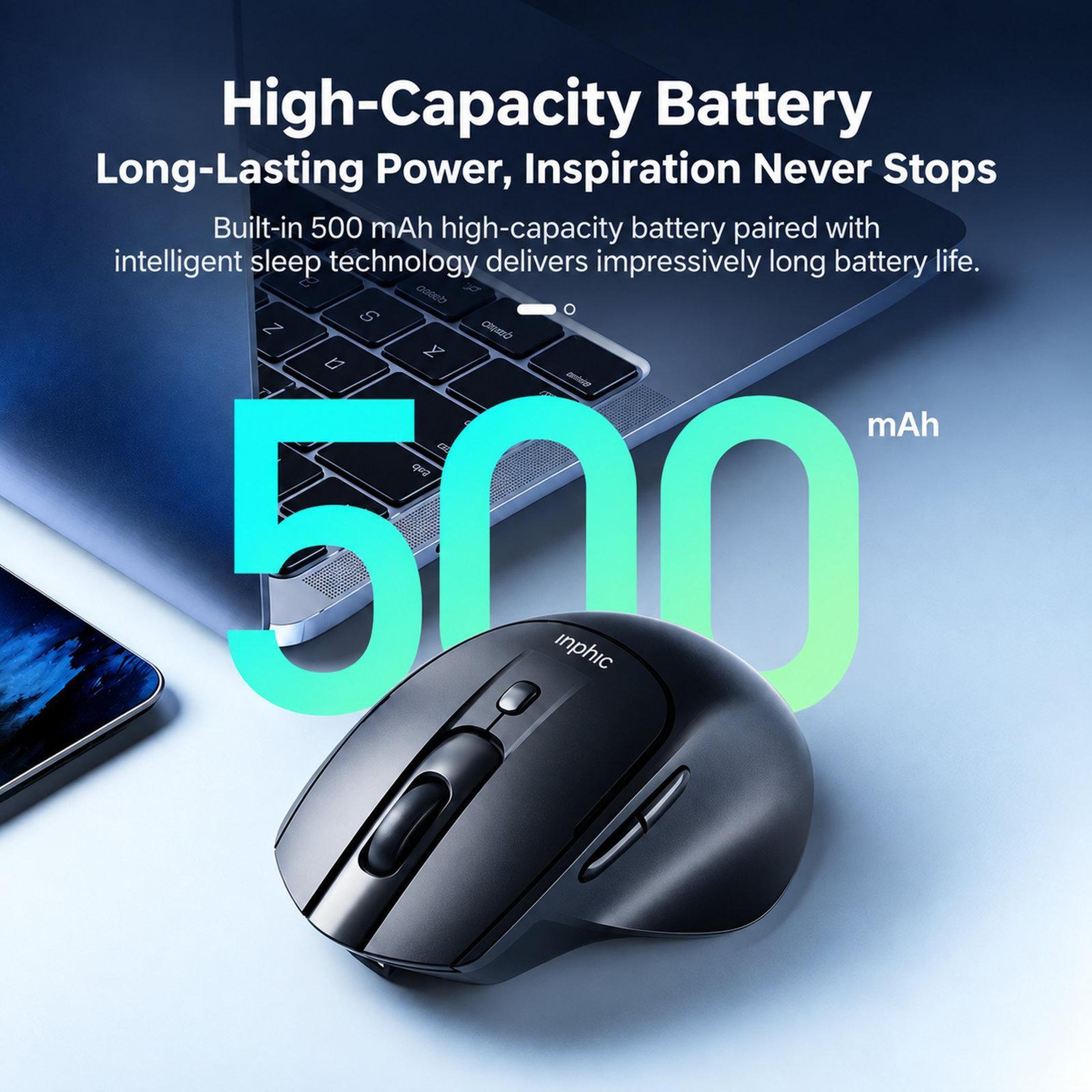 M2 Rechargeable Wireless Ergonomic Mouse with Silent Clicks and Adjustable DPI – view 8