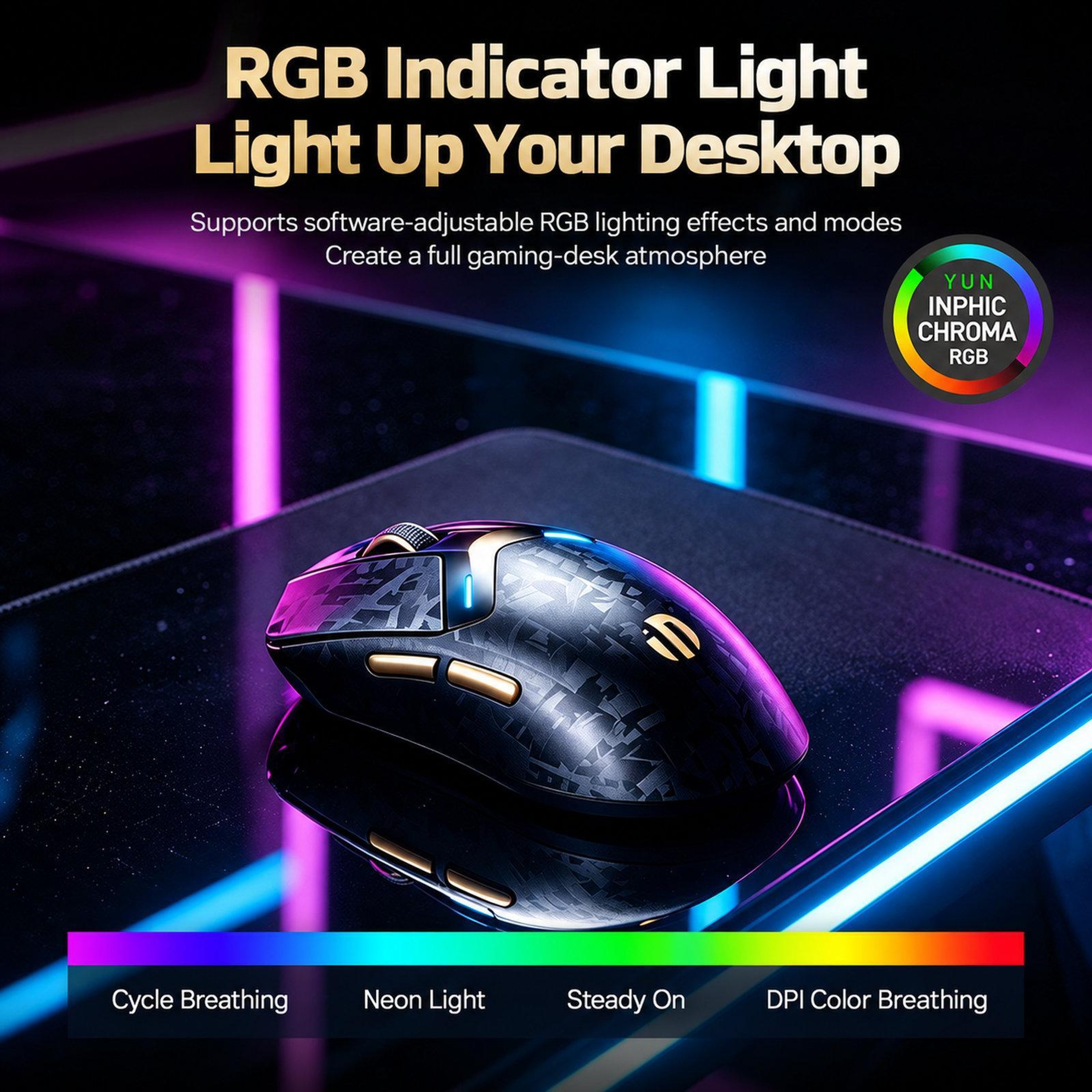 Lightweight Wireless Gaming Mouse With TriMode Connectivity And 25000 DPI 5