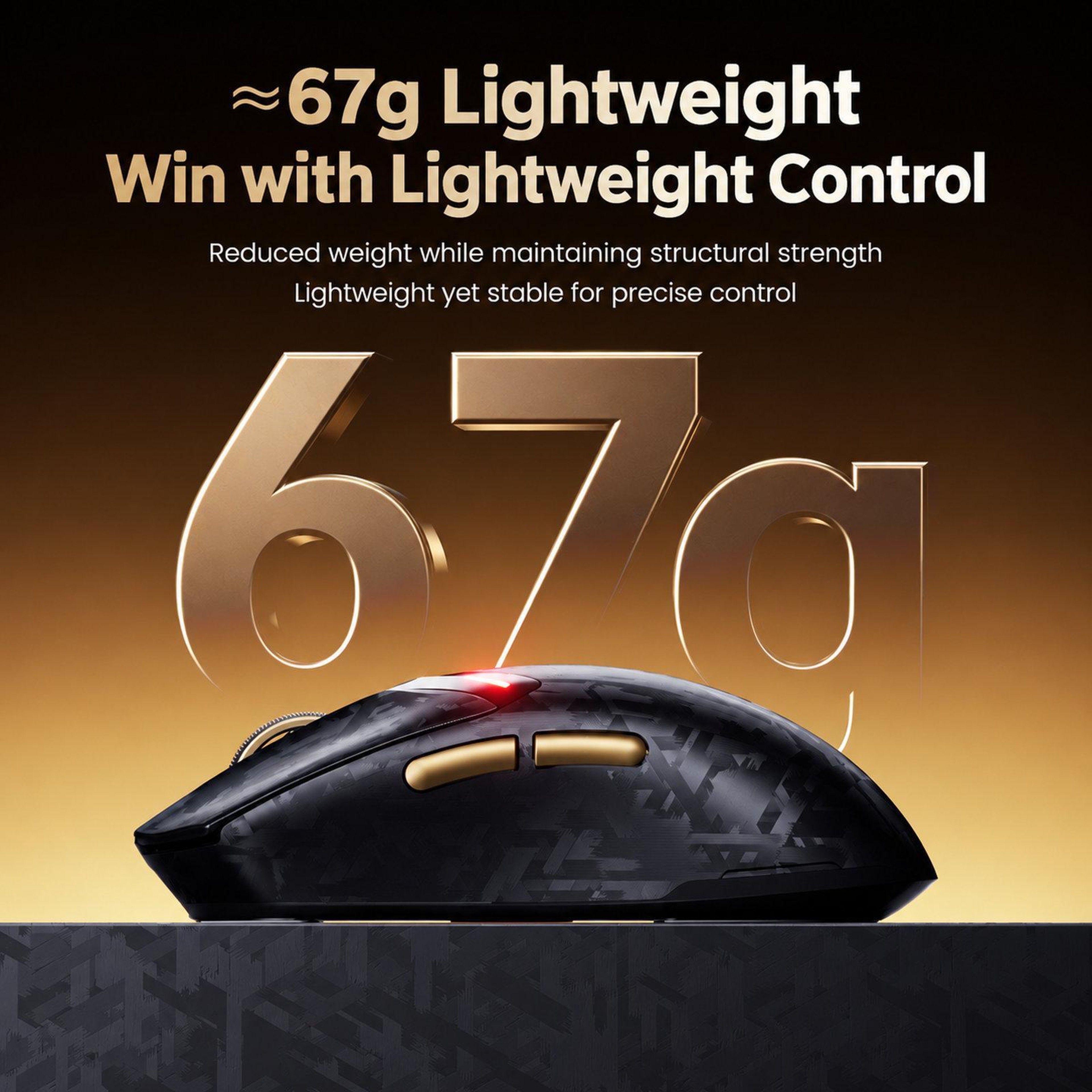 Lightweight Wireless Gaming Mouse With TriMode Connectivity And 25000 DPI 8
