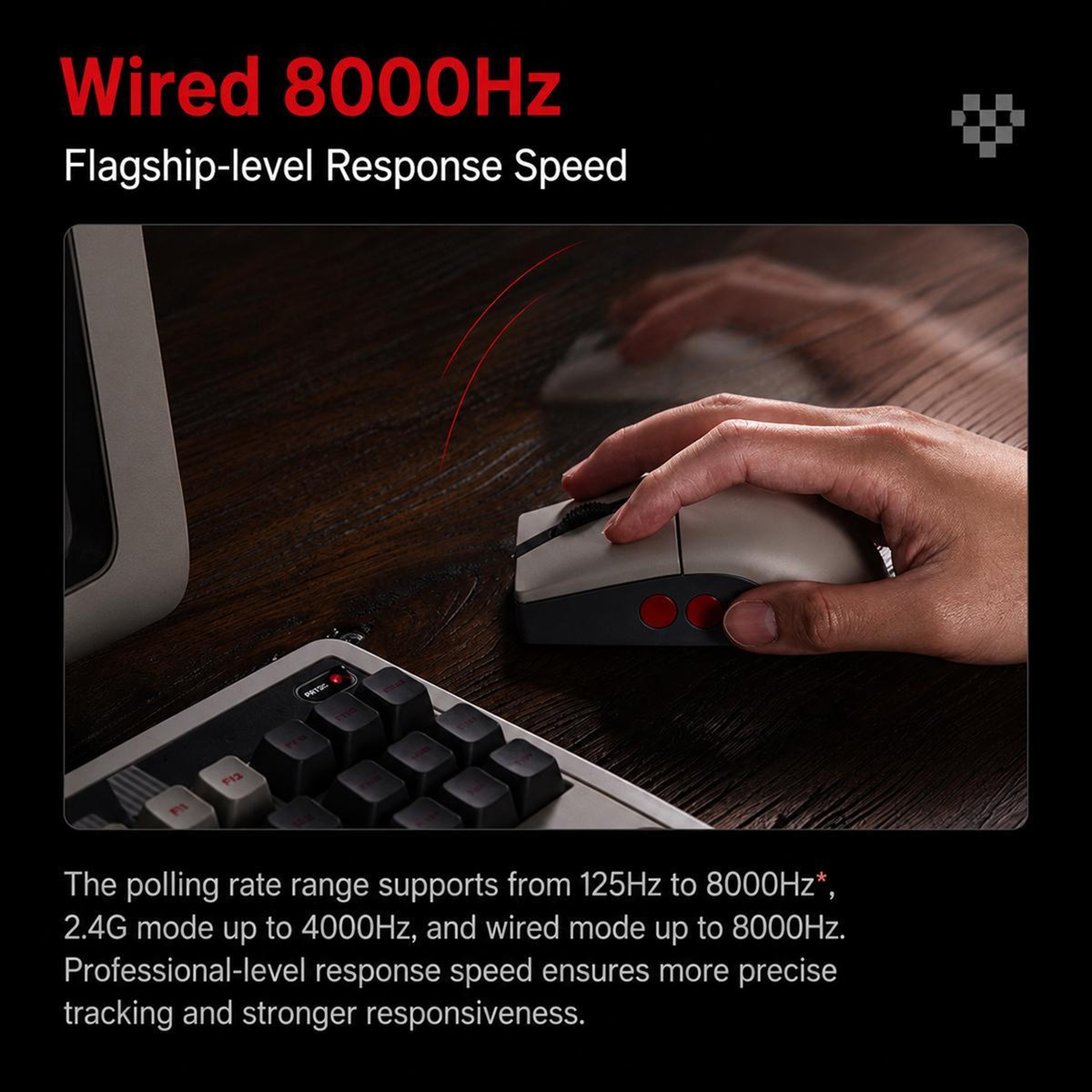 Retro R8N TriMode Wireless Gaming Mouse With Charging Dock 6