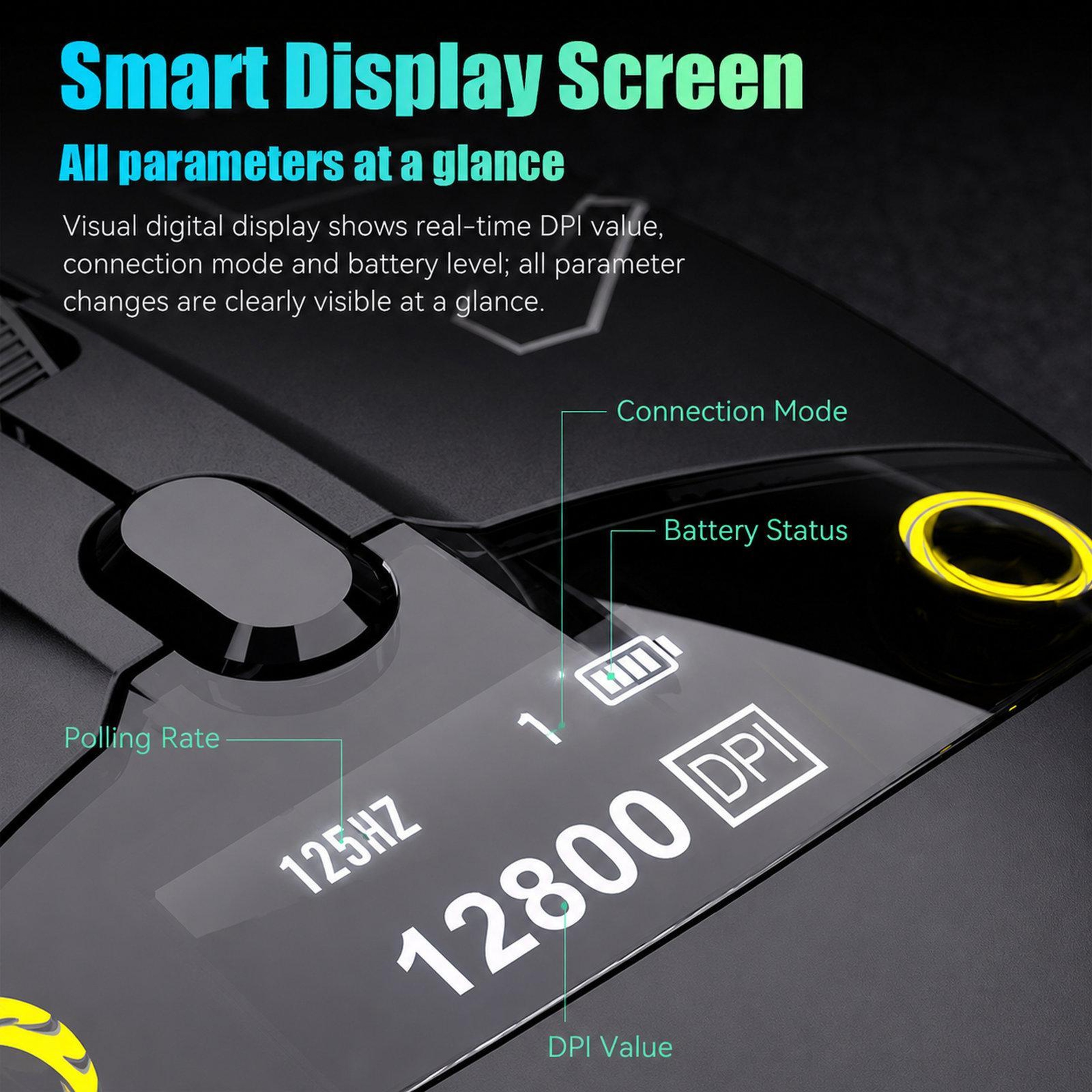 TriMode Wireless Gaming Mouse With Smart Display And 12800 DPI 7