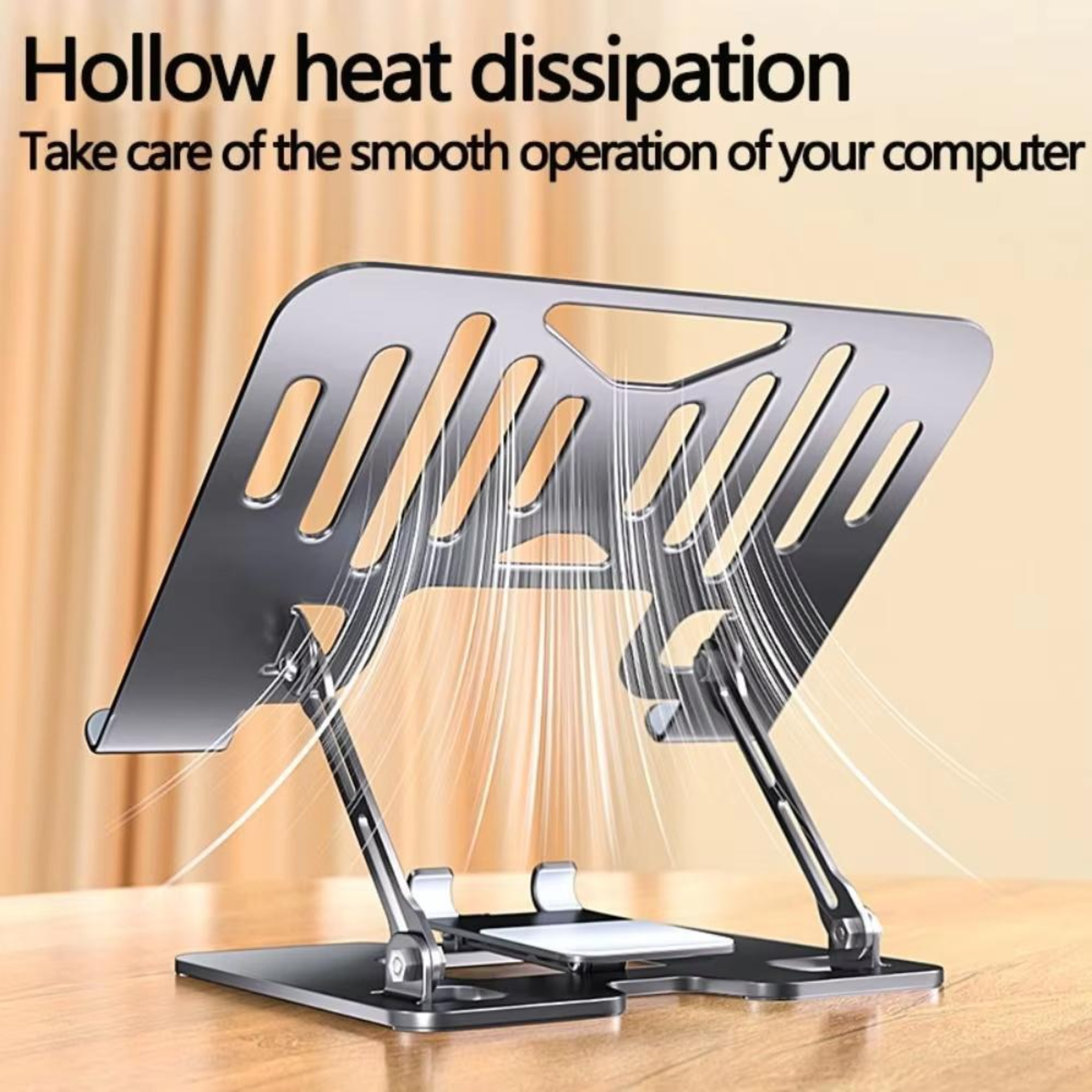 Adjustable Foldable Laptop And Tablet Stand With Phone Holder 3