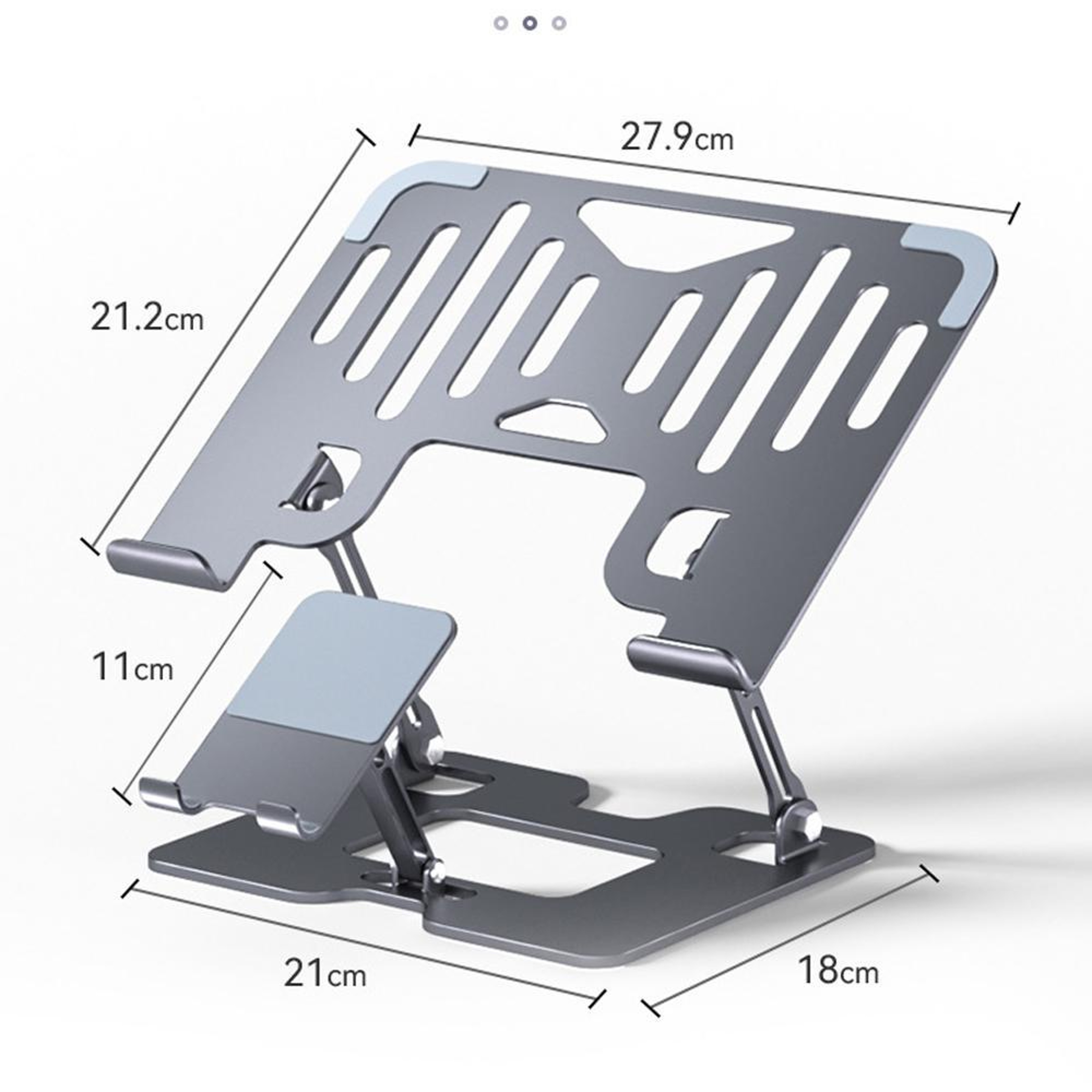 Adjustable Foldable Laptop And Tablet Stand With Phone Holder 6