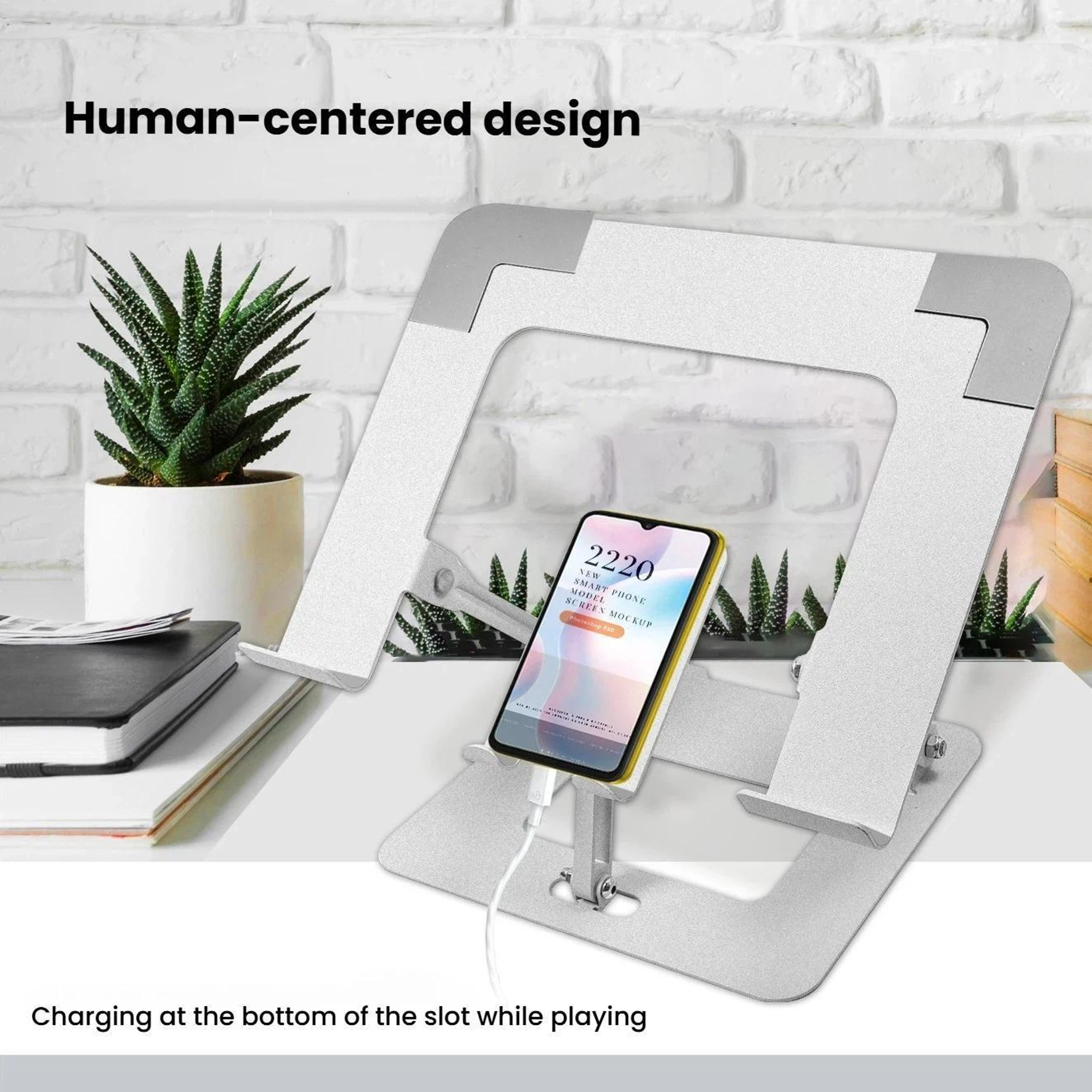 Adjustable Foldable Laptop Stand With Phone Holder 3
