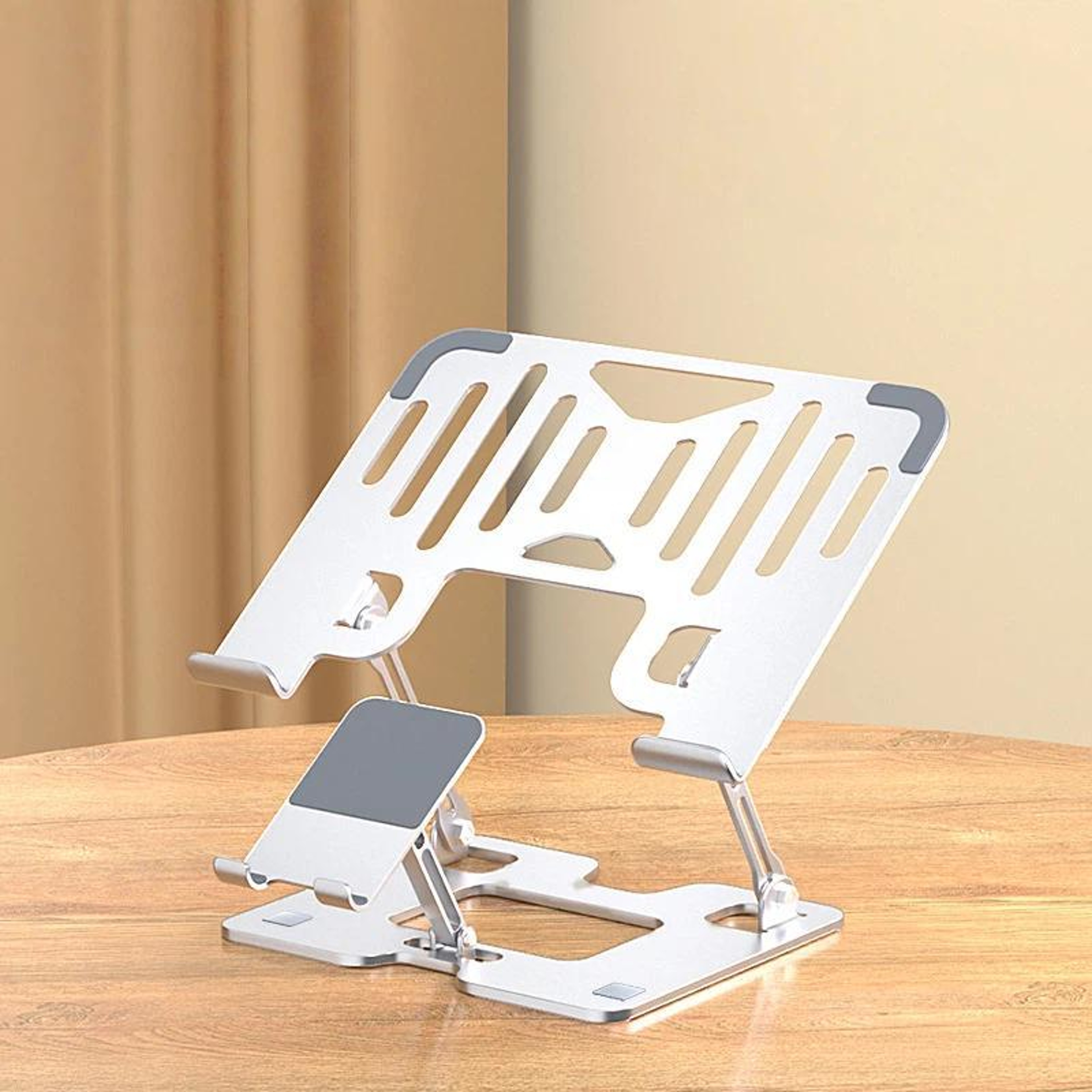 Adjustable Foldable Laptop Stand with Phone Holder – view 8