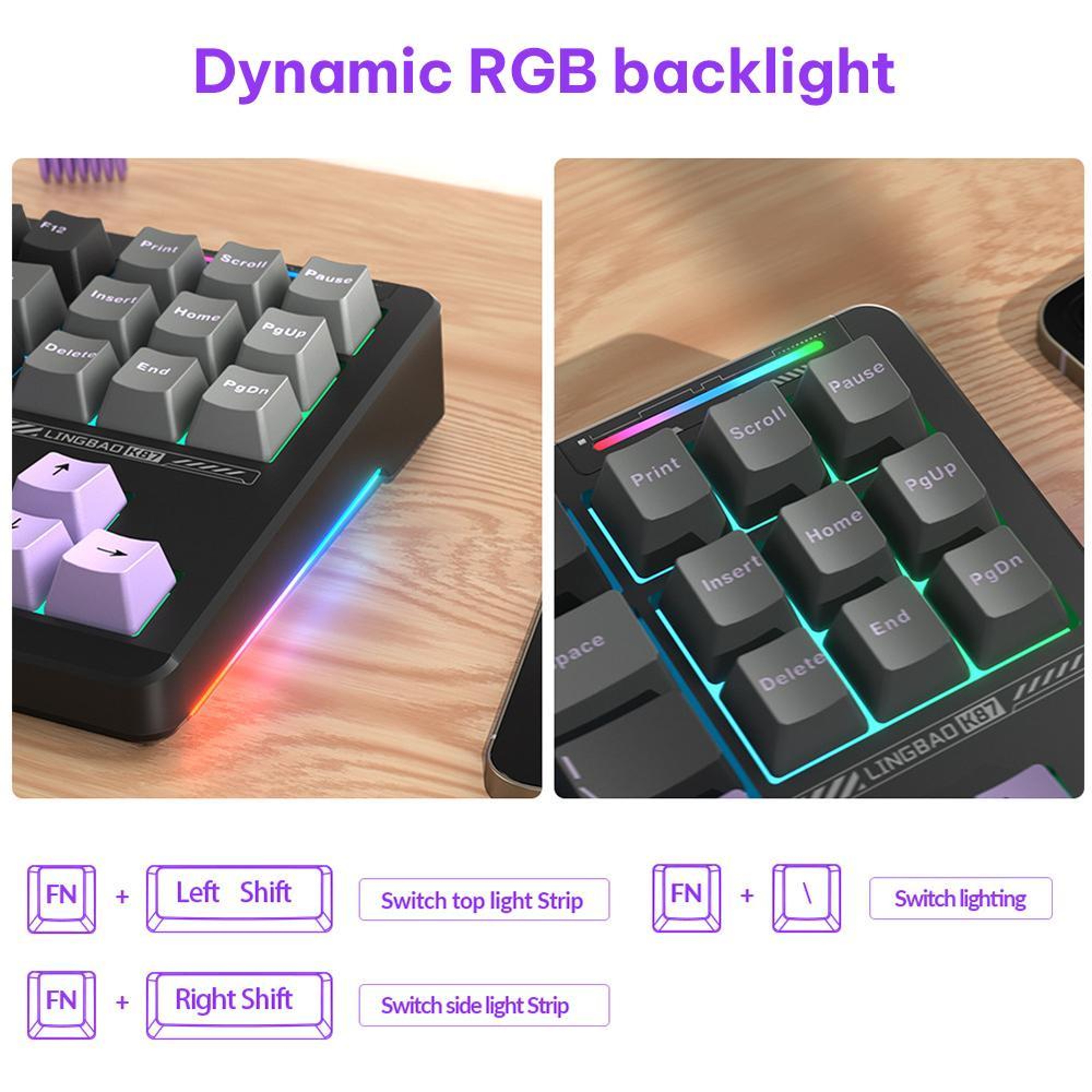 K87 TriMode Wireless Mechanical Gaming Keyboard With HotSwappable Switches 4