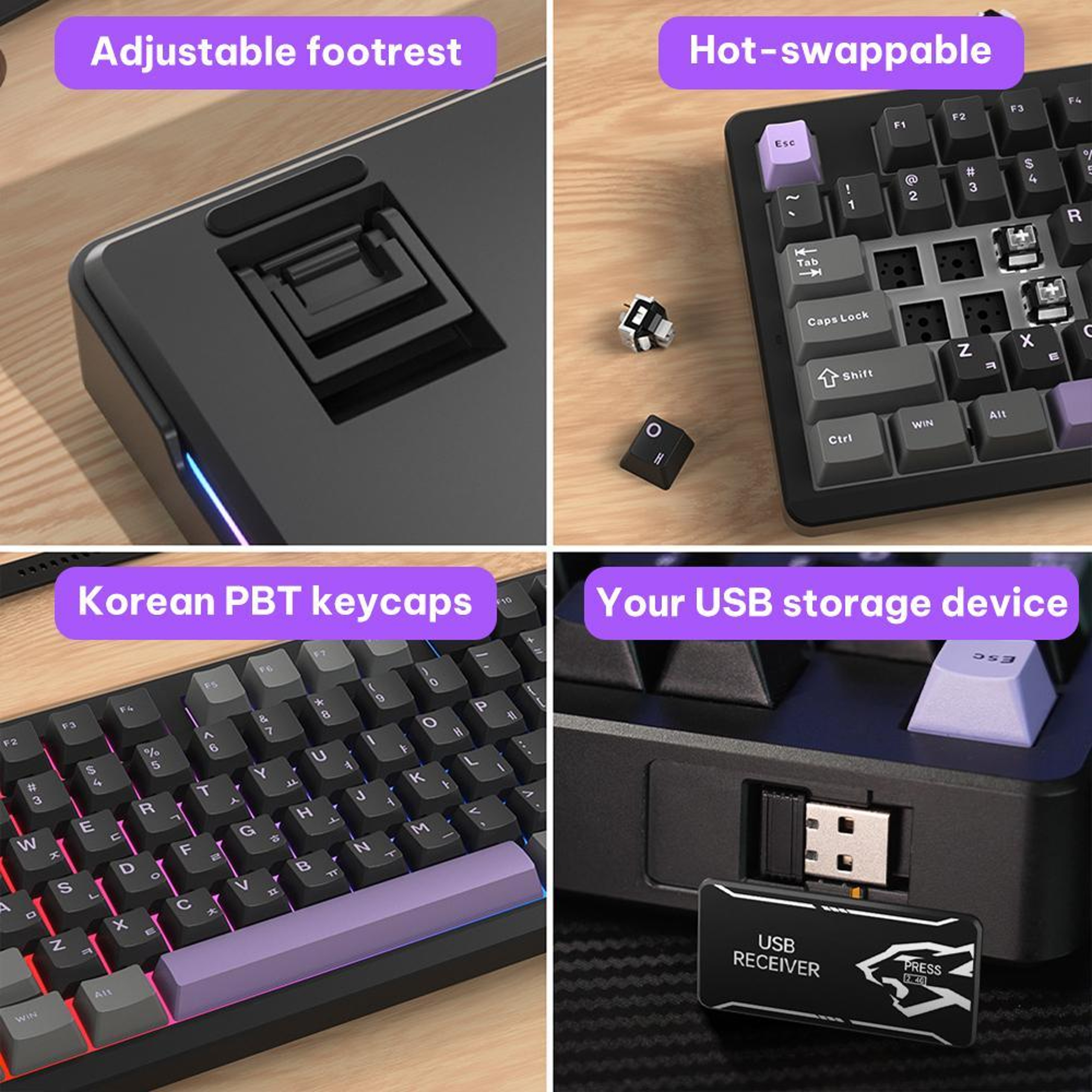 K87 TriMode Wireless Mechanical Gaming Keyboard With HotSwappable Switches 5