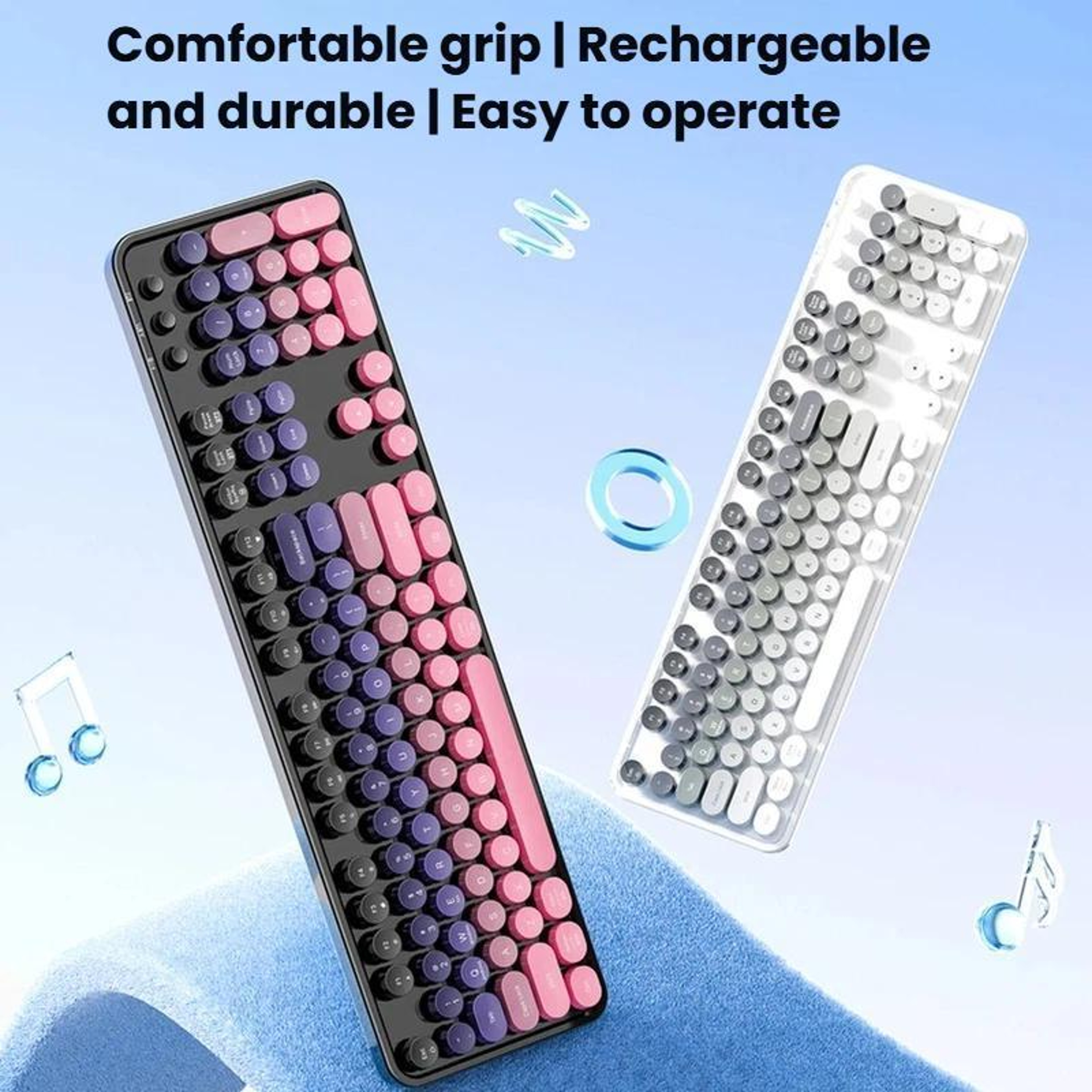 Wireless Keyboard And Mouse Set With Bluetooth 24GHz Connectivity And Rechargeable Battery 1