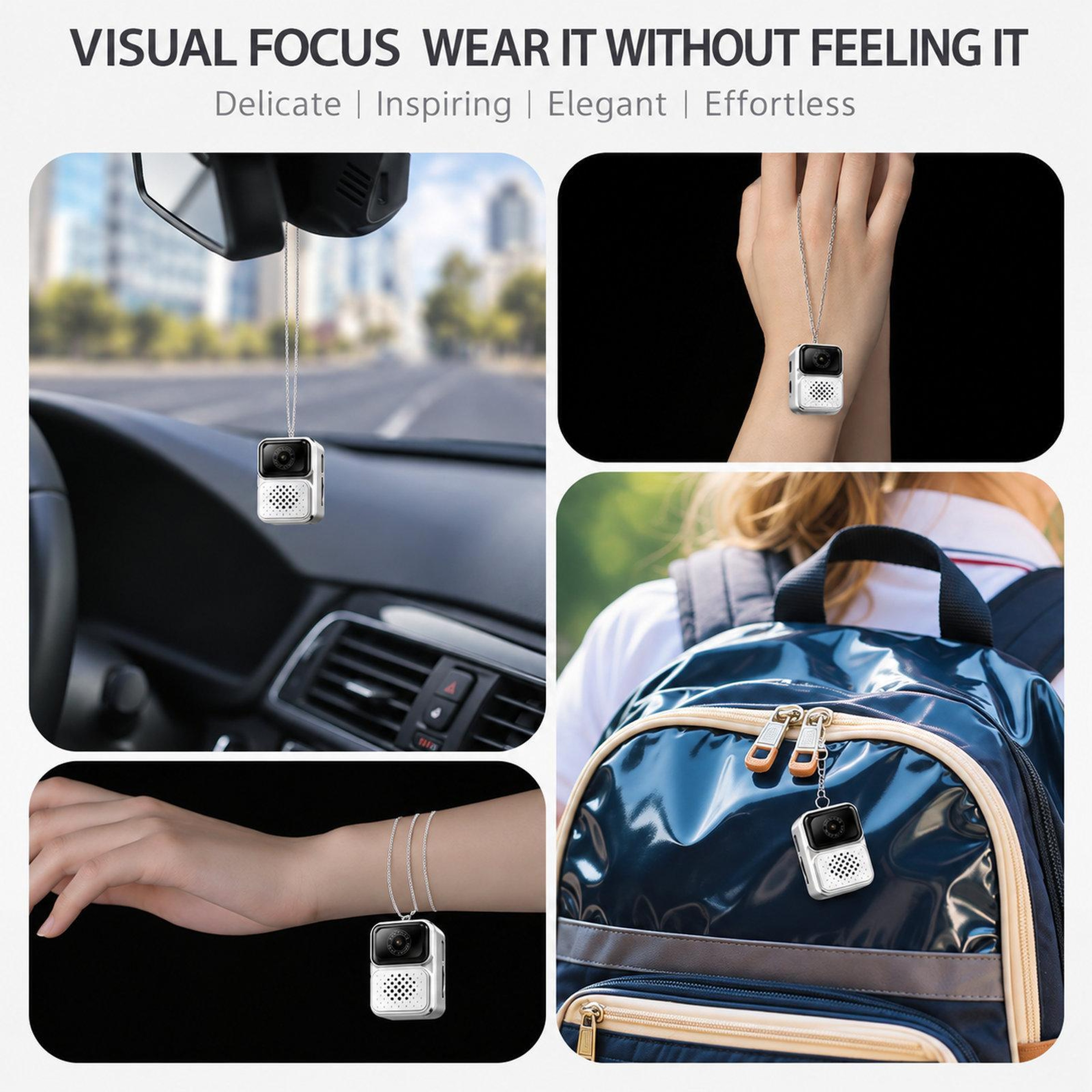 Mini Wearable Body Camera Necklace With 480P Video And Digital Display 5