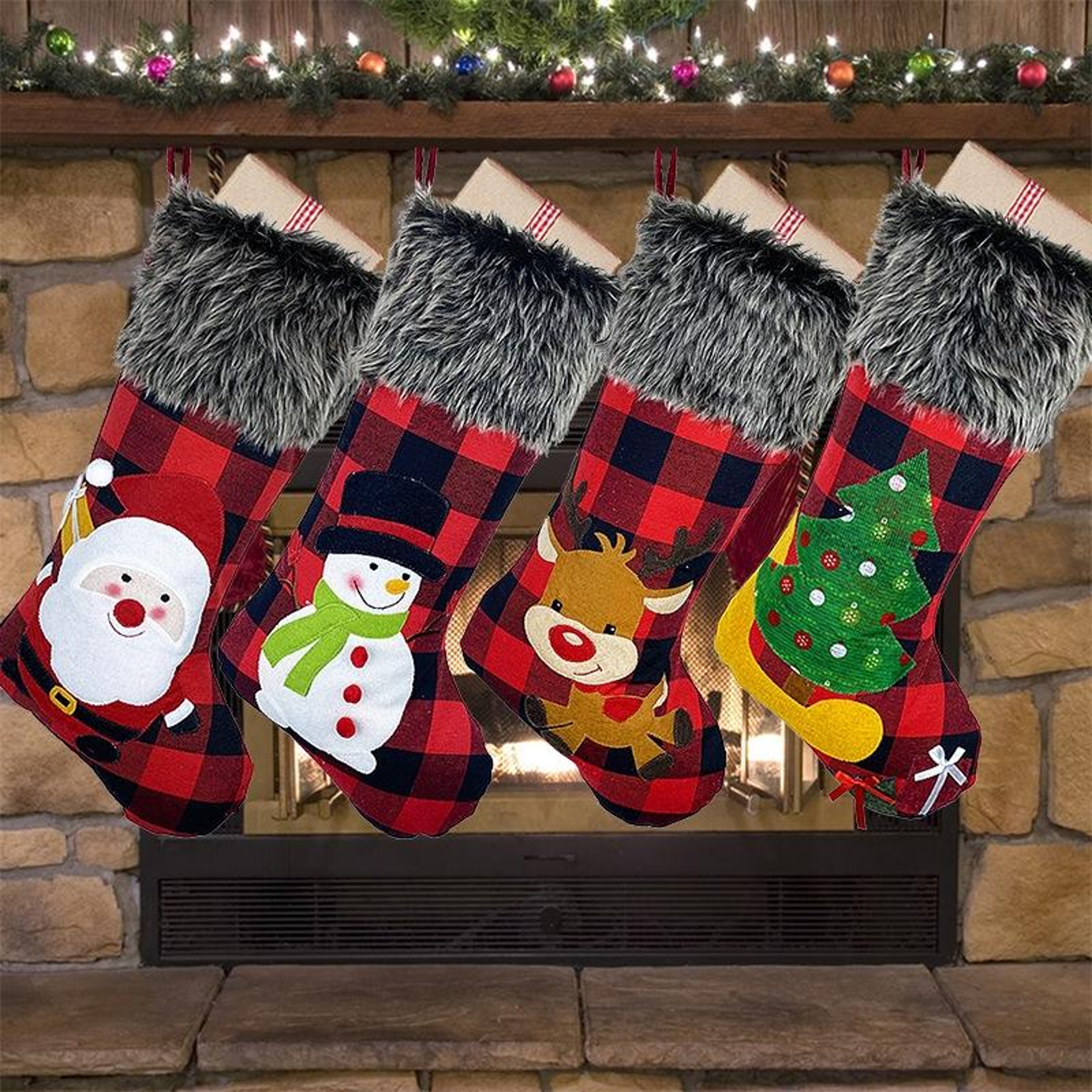 Christmas Stocking Gift Bag Decorative Holiday Hanging Stocking 0