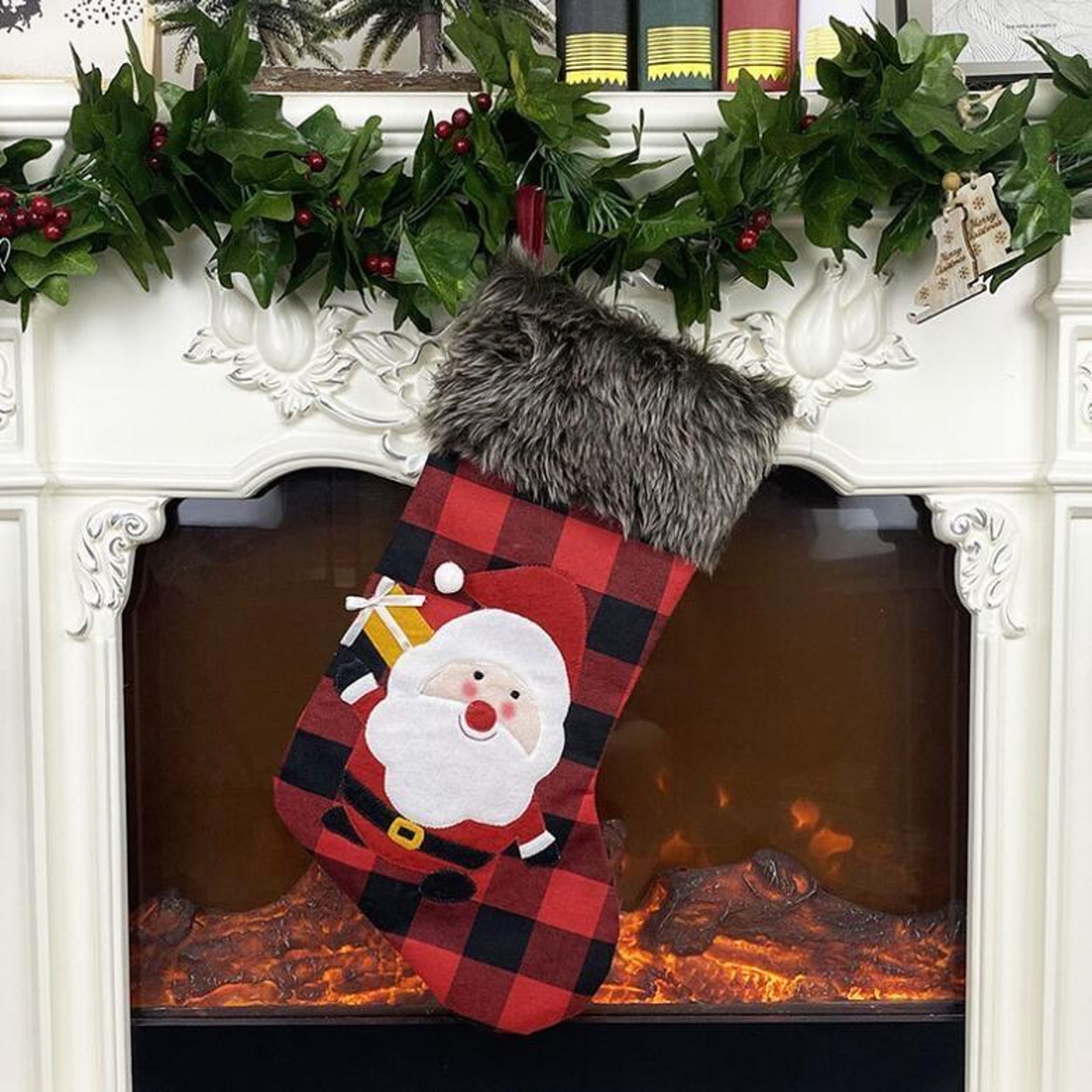 Christmas Stocking Gift Bag Decorative Holiday Hanging Stocking 5