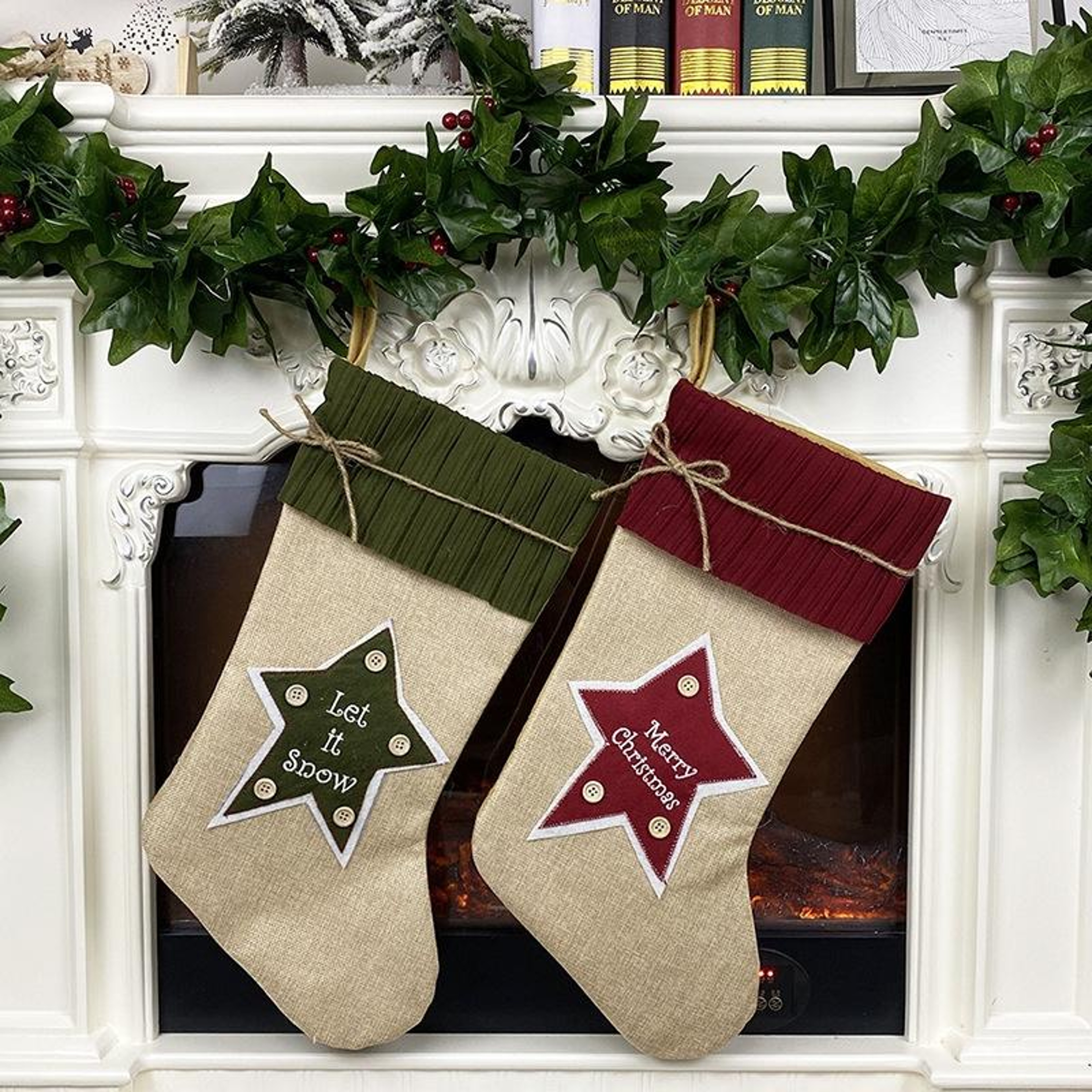 Christmas Stocking Gift Bag Christmas Candy Bag Ornament Decoration 0