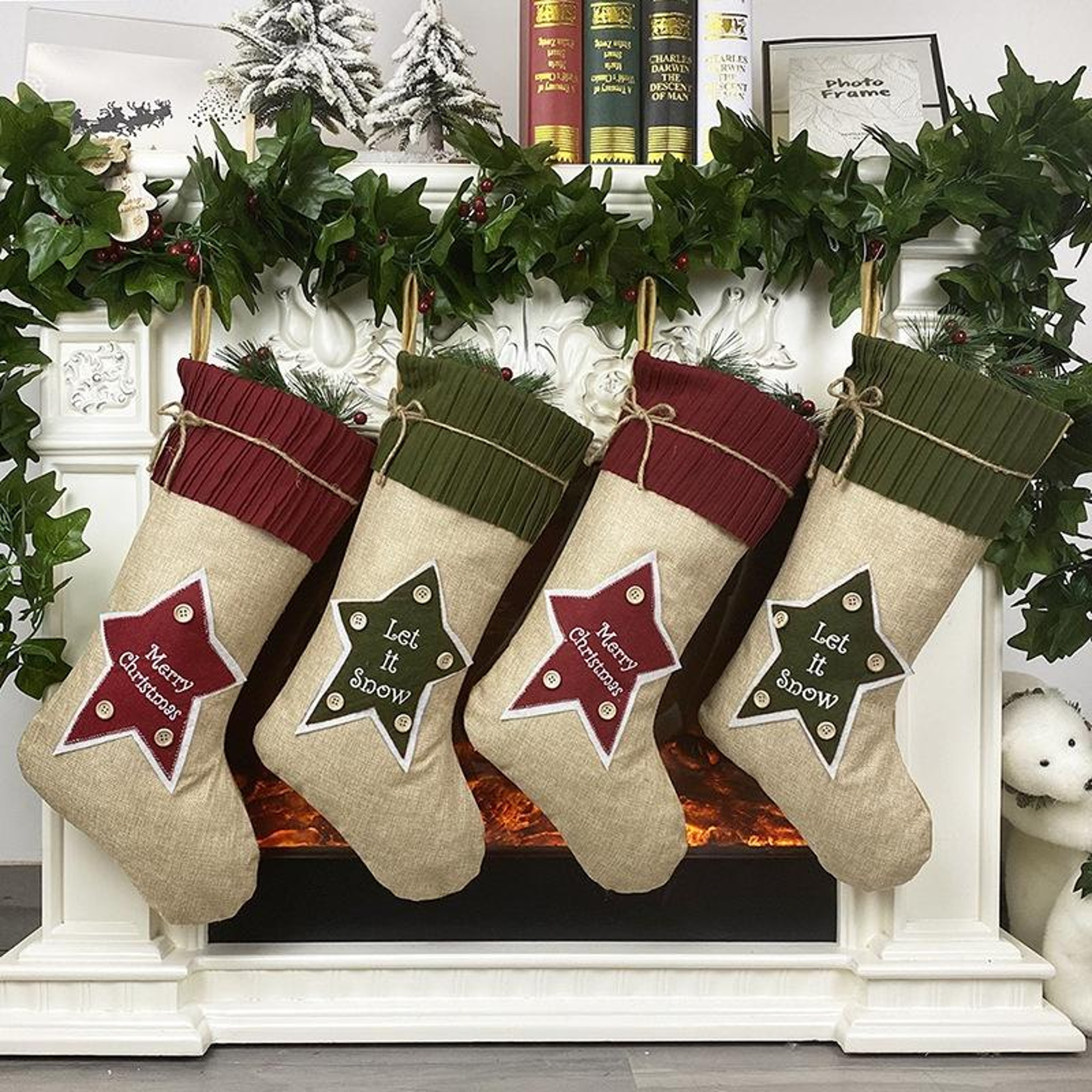 Christmas Stocking Gift Bag Christmas Candy Bag Ornament Decoration 4