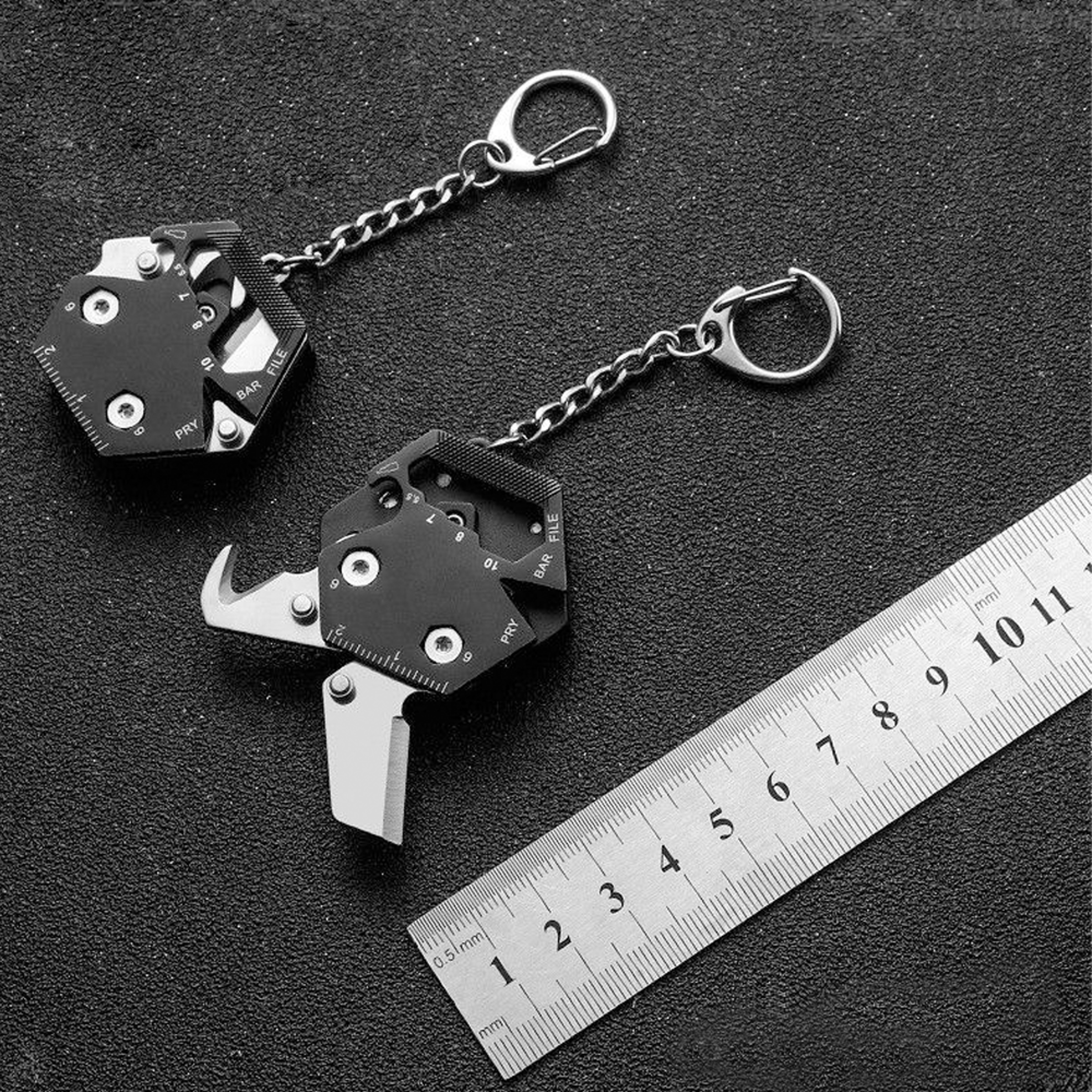 Multifunctional Hexagonal EDC Keychain 2