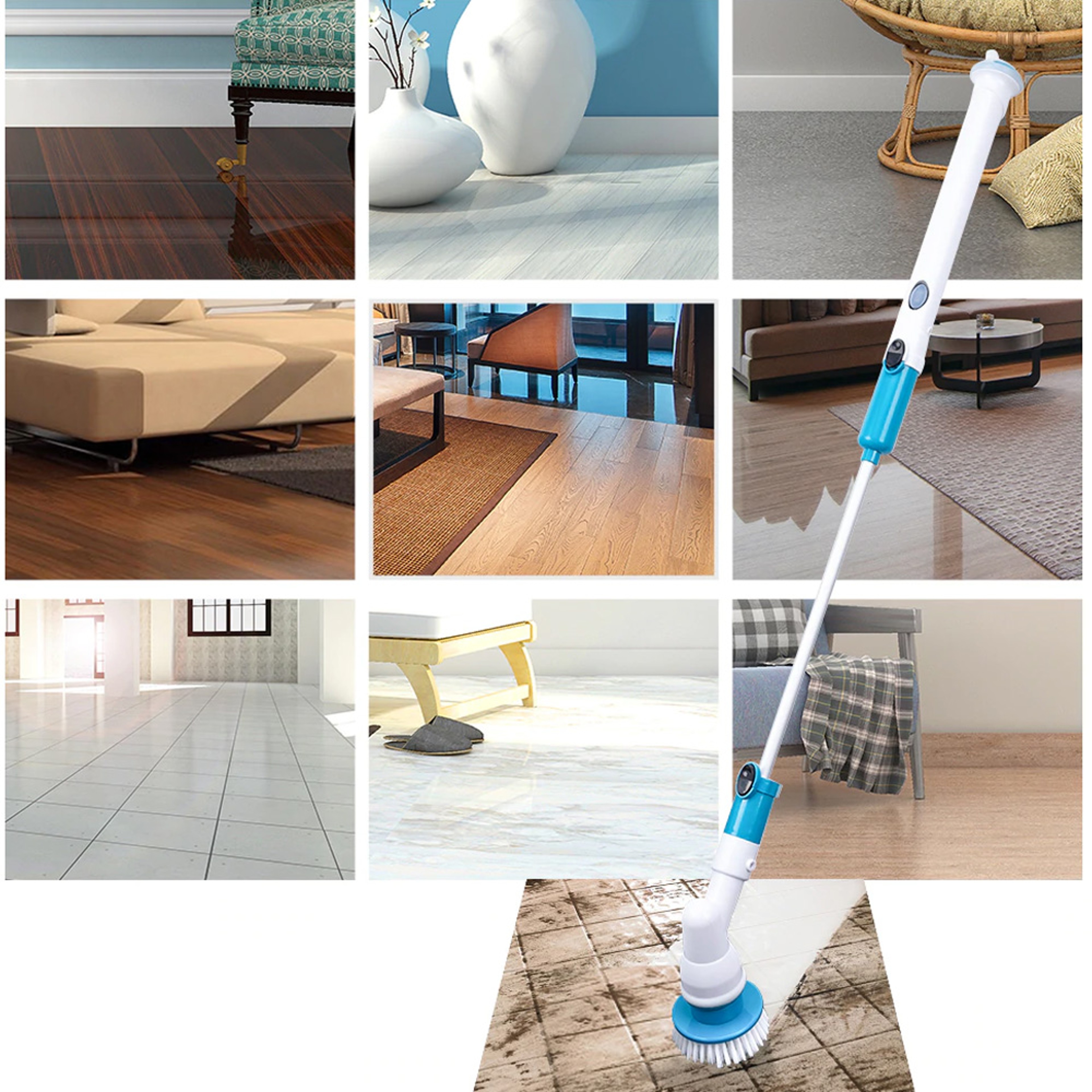 Extendable Cordless Power Scrubber For Bathrooms & Kitchen 2