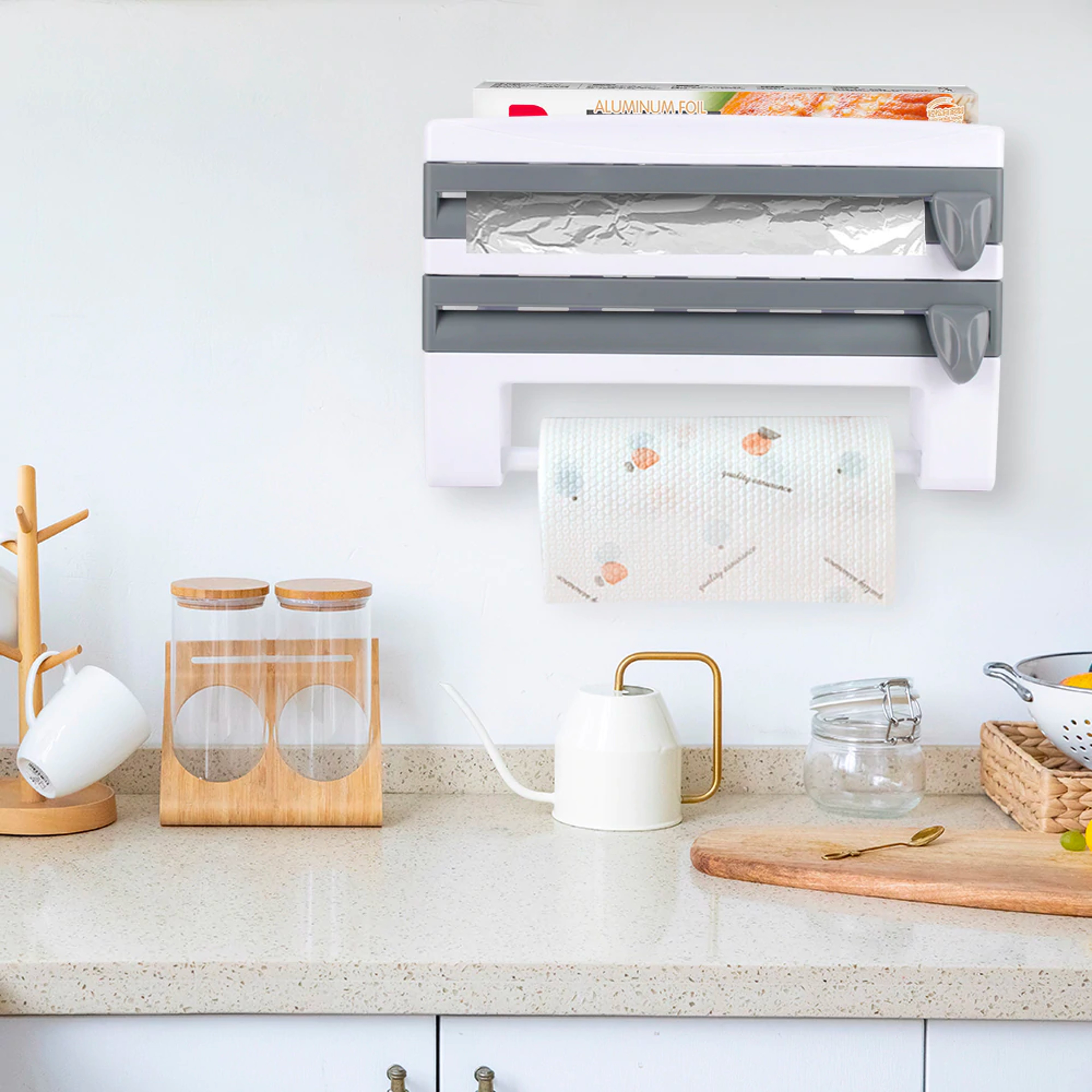 4-in-1 Wall Mount Multi Roll Holder & Rack 1