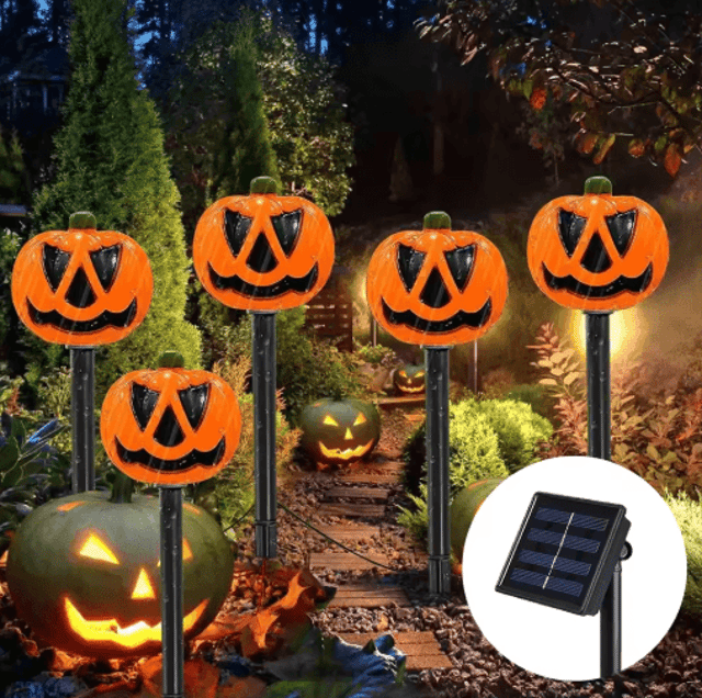 Pumpkin Solar Garden Lantern  Waterproof Outdoor Halloween Torch Light 0
