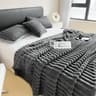 Soft Coral Fleece Multifunctional Blanket Solid Color Thickened Wide Striped Design for Bed, Cover, or Nap Use