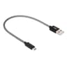 25cm Metal Head Micro USB Cable Fast USB 2.0 Charger for Phones