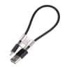 2-in-1 Flexible USB-C & Micro USB Fast Charging Cable 24cm Portable Data Sync Cord
