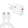 45W GaN Fast Charger USB C PD Wall Charger with USB A Port and 60W USB C Cable