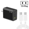 65W GaN Charger Fast Charging Adapter with Dual USB C USB A and Type C Cable US Plug