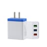 2A 3 USB Travel Phone Charger with US Plug Black USB Wall Charger