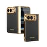 Premium iPhone Duo Case with Vegan Leather, Tempered Glass and Hinge Protection